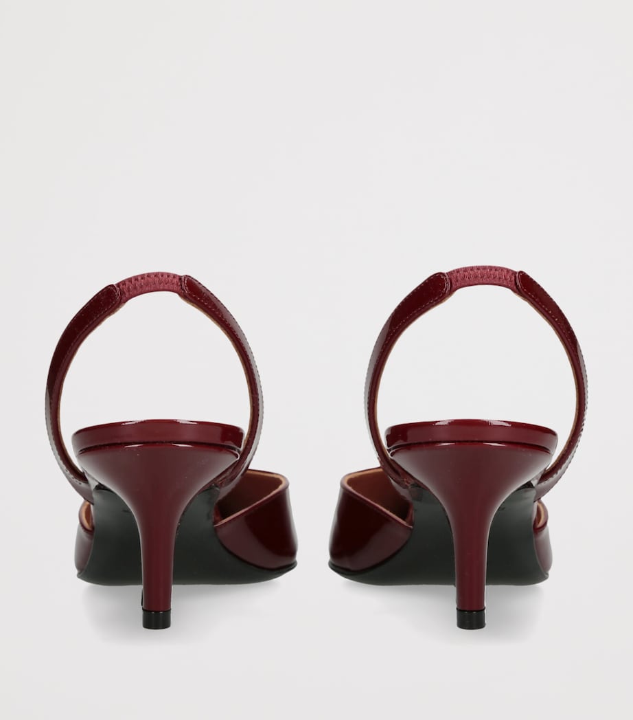 Patent Leather Sofia Slingback Pumps 60 WINE Image 2