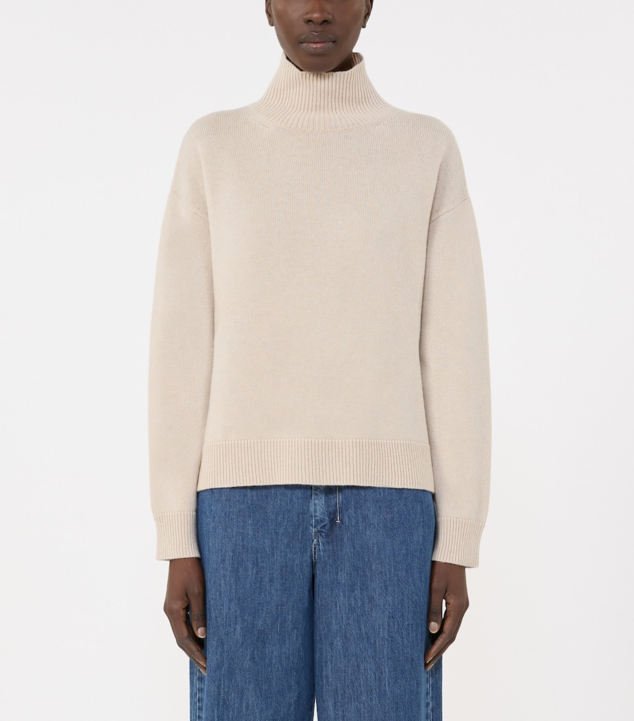 Virgin Wool-Cashmere Sweater WHITE Image 3