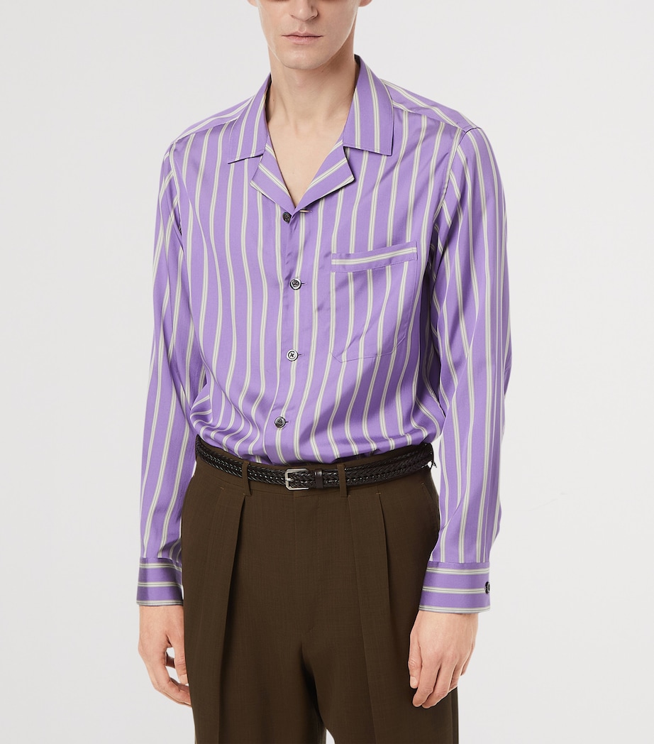 TOM FORD Mens Silk Stripe Shirt Rra Image 3