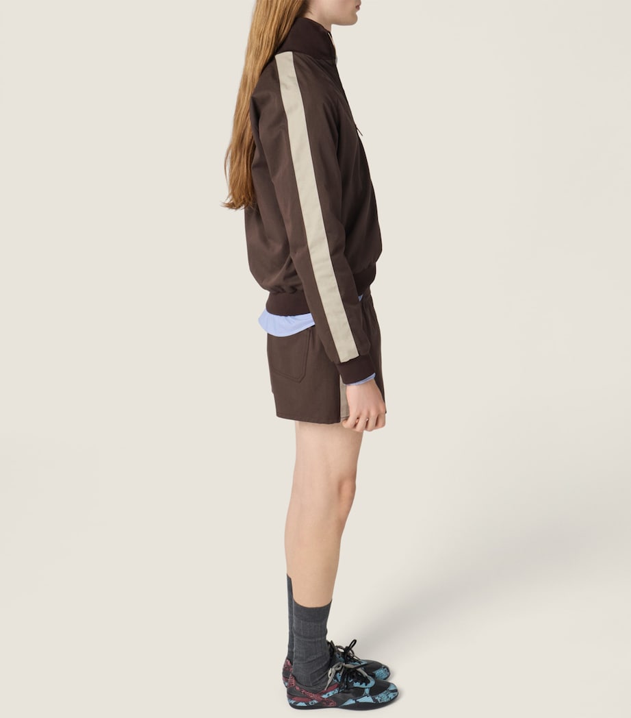 Miu Miu Womens Cotton Twill Blouson Jacket Brown Image 6