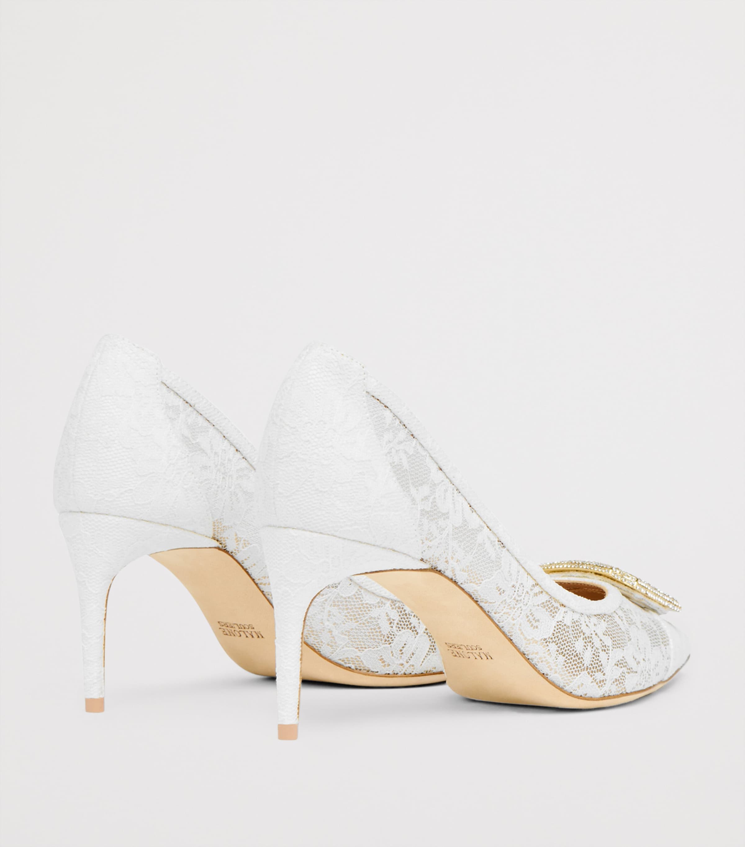 Lace Monroe Pumps 70 WHITE Image 4