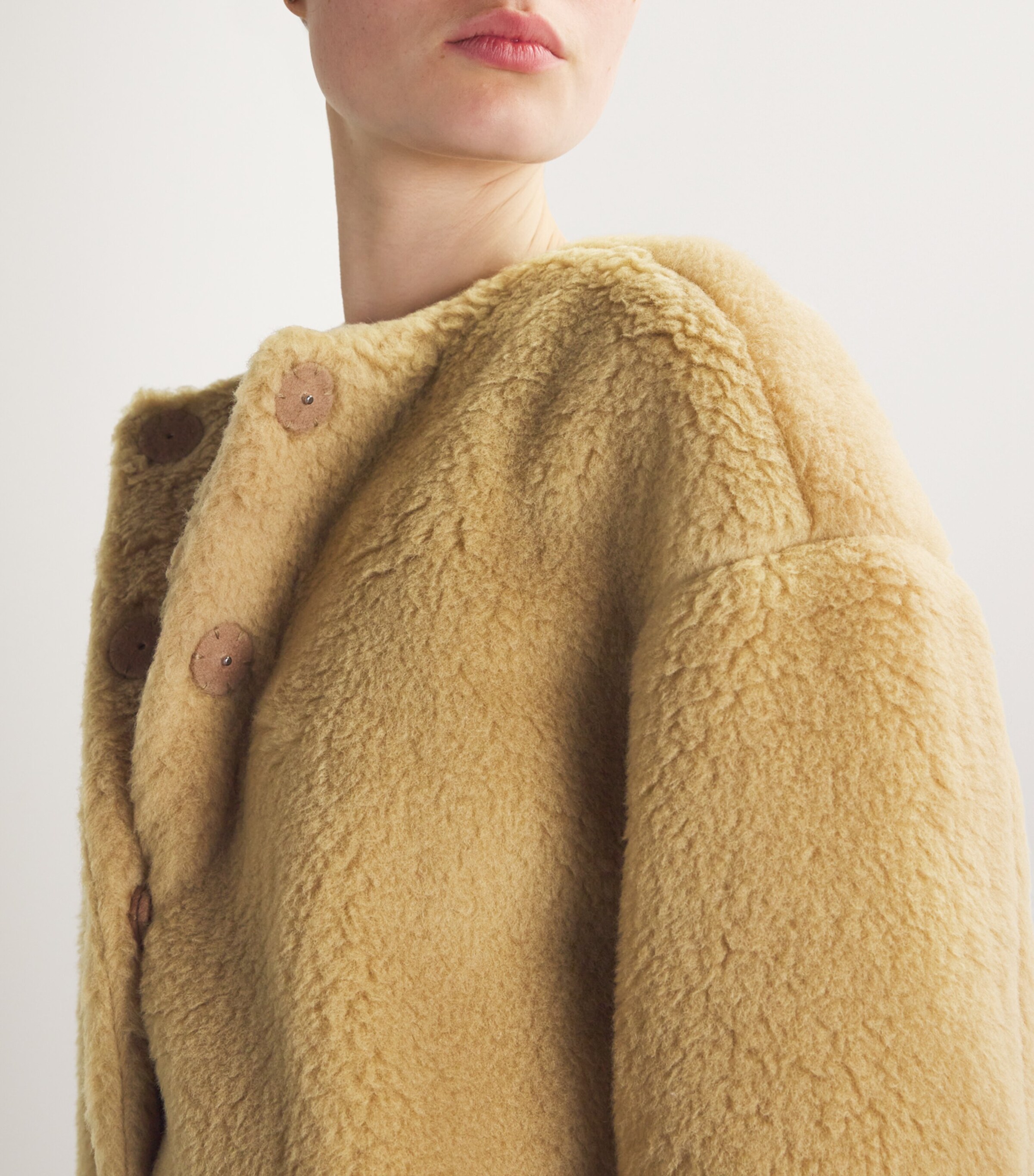 Shearling Cropped Teton Jacket CAMEL Image 6