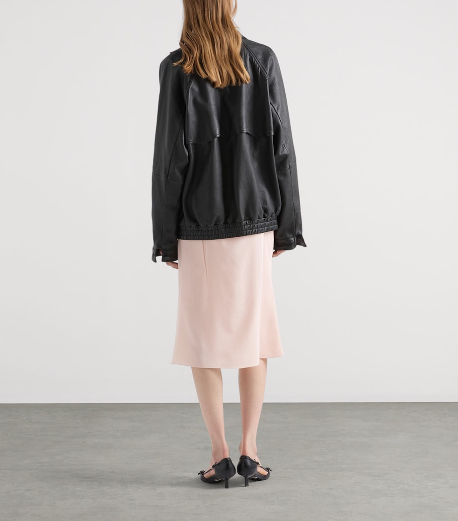 Prada Womens Nappa Leather Blouson Jacket Black Image 5