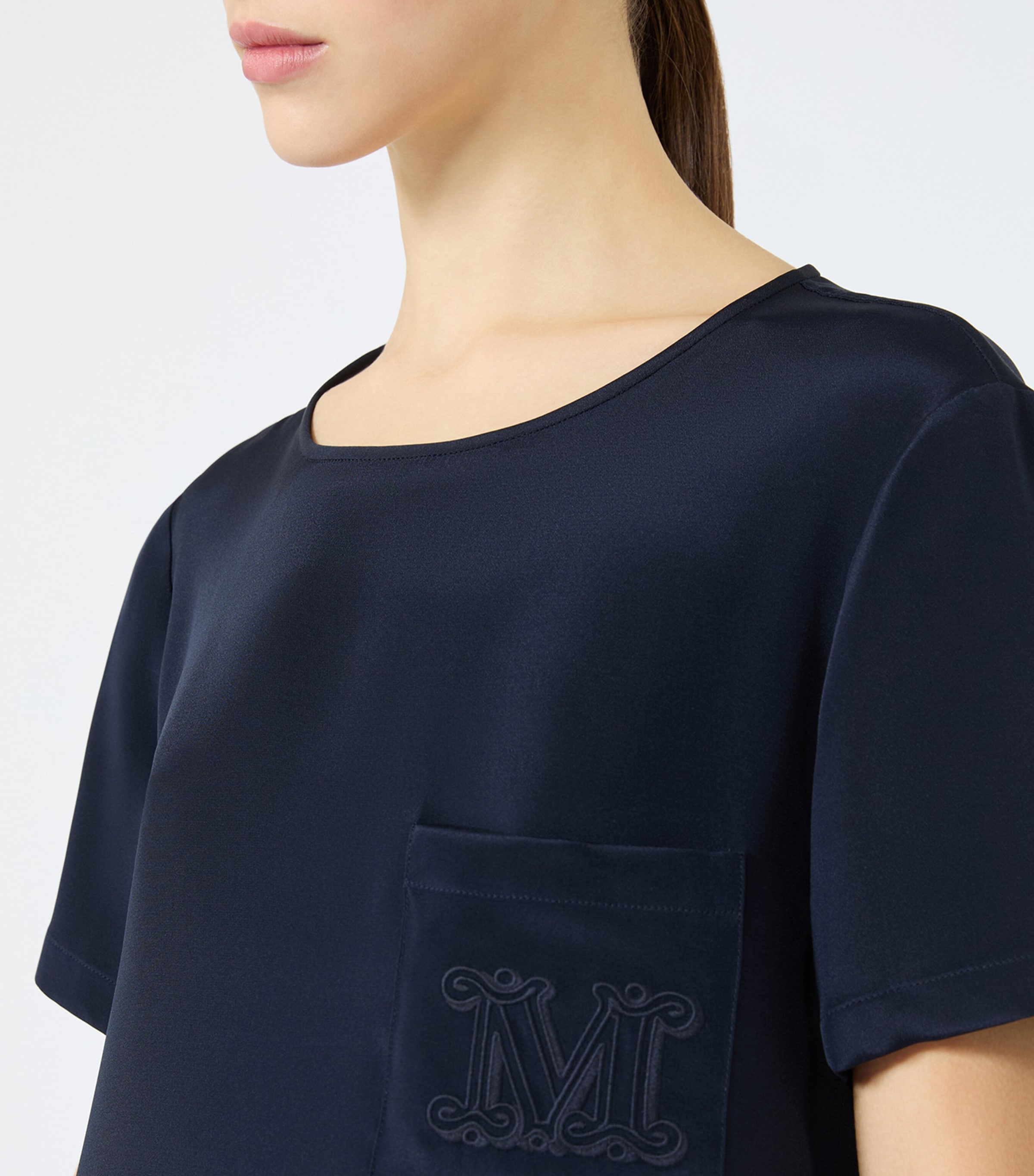 Max Mara Womens Silk Monogram Blouse Ultramarine Image 5