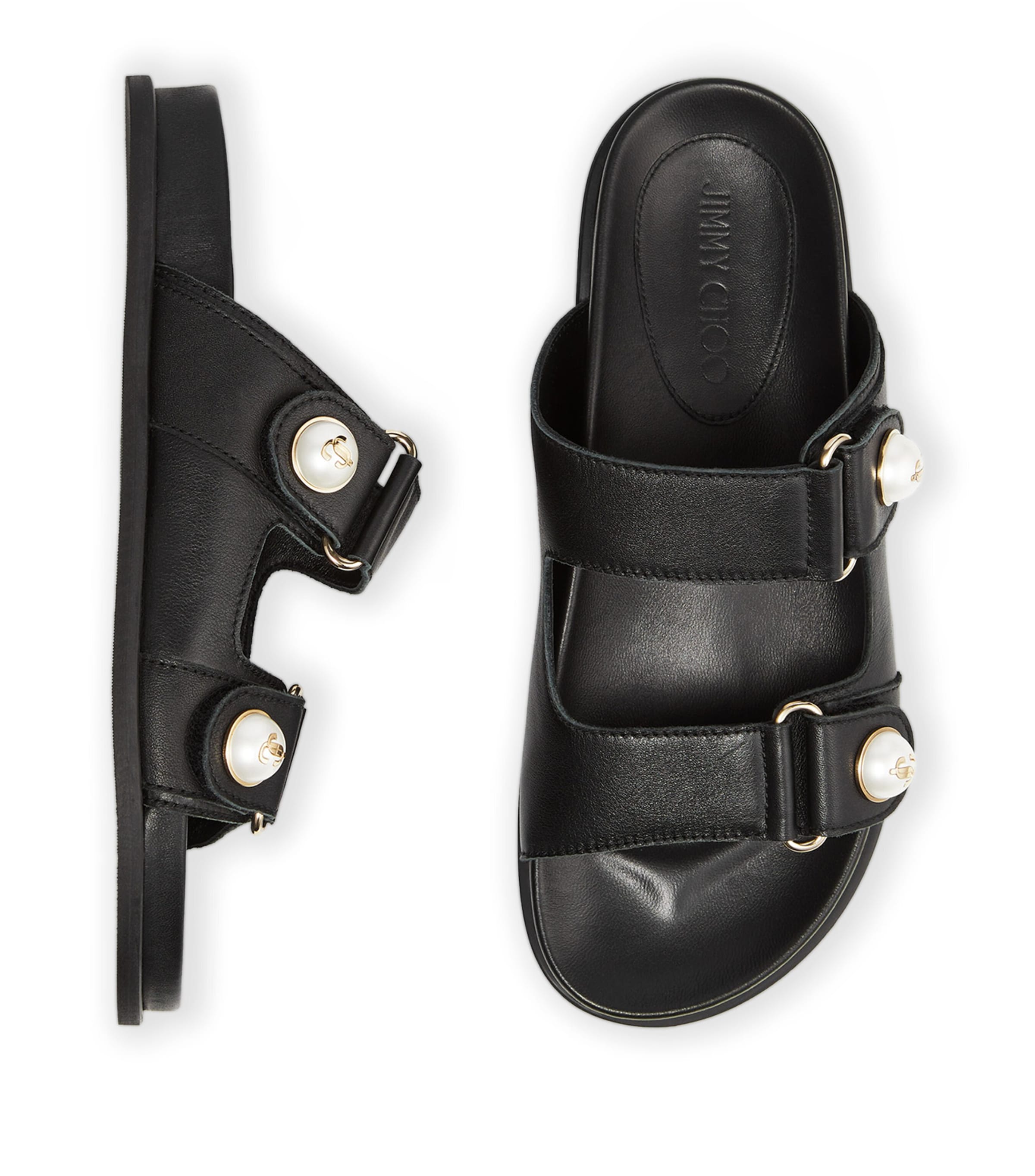 Fayence Leather Sandals BLACK Image 4