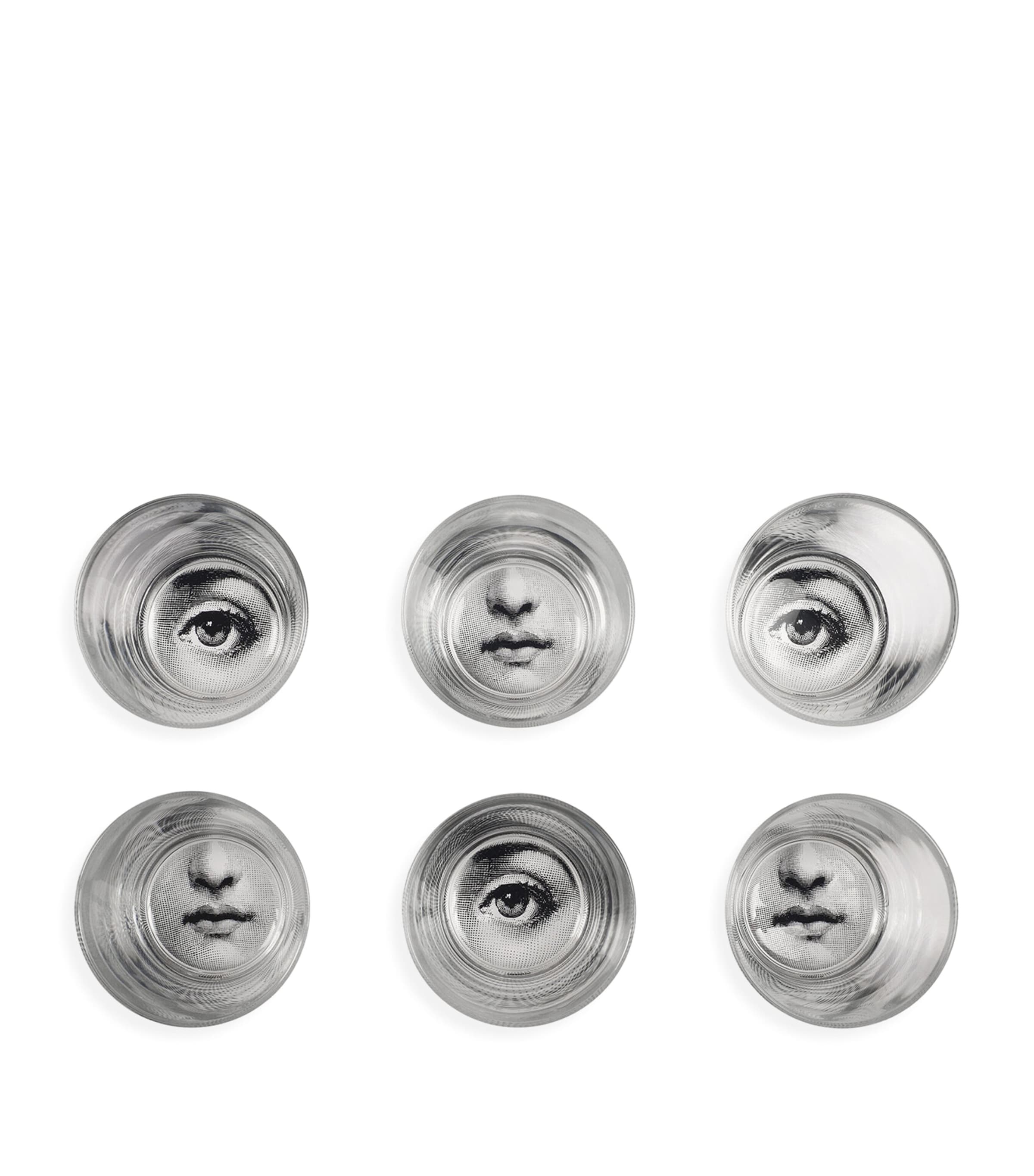 Fornasetti Set of 6 Tema e Variazioni Glasses | Dining | Glassware | Tumblers | Designers | Fornasetti