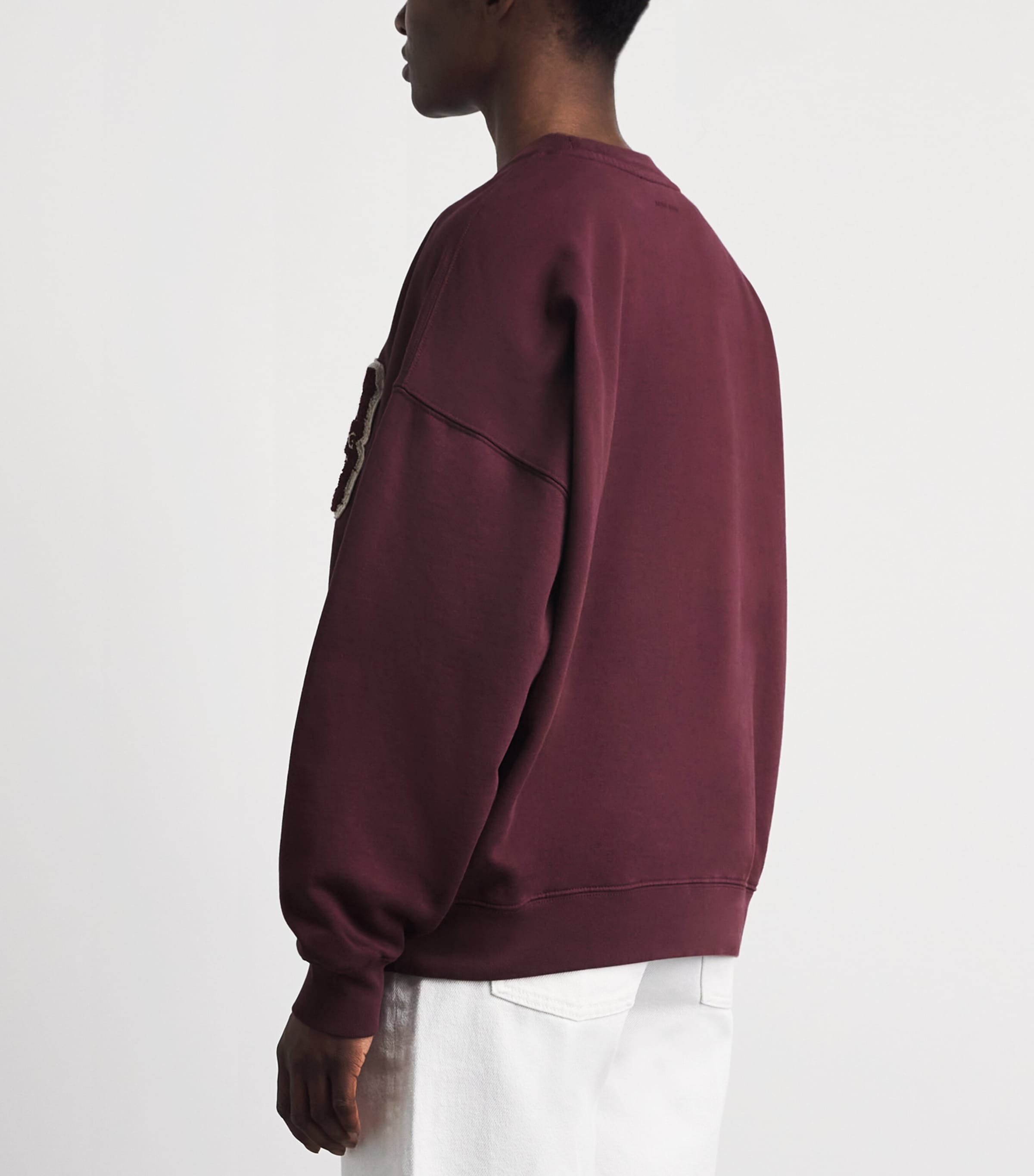 ANINE BING Womens Oversized Miles Letterman Sweatshirt Fig Image 5