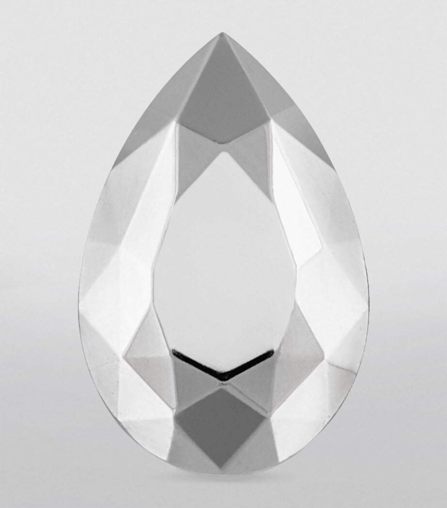 Faceted Pear Threaded Stud Earring (7.5mm) WHITE GOLD Image 3