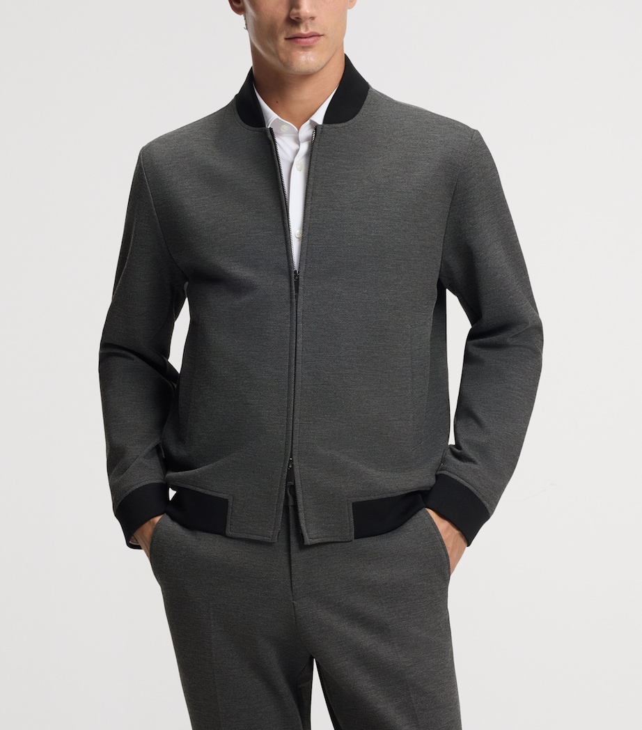 BOSS Mens Piqué Slim Fit Jacket Image 2
