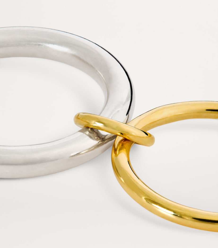 Yellow Gold, Sterling Silver and Diamond Janssen Ring YELLOW GOLD Image 6