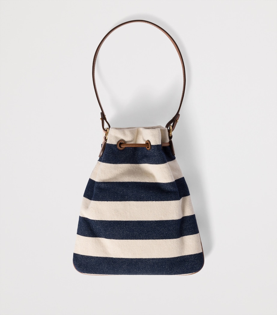 Canvas Stripe Top-Handle Bag F067K Image 5