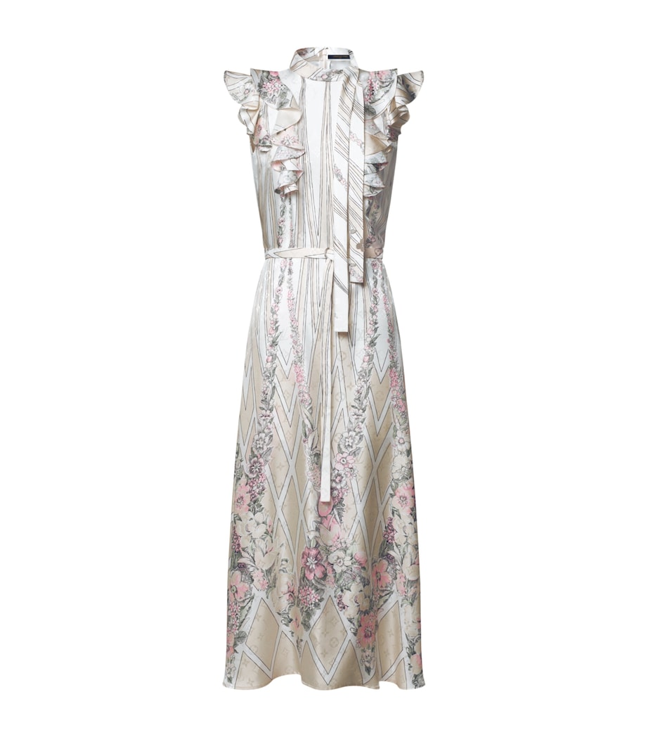 LOUIS VUITTON Womens Silk Ruffle Midi Dress Image 1