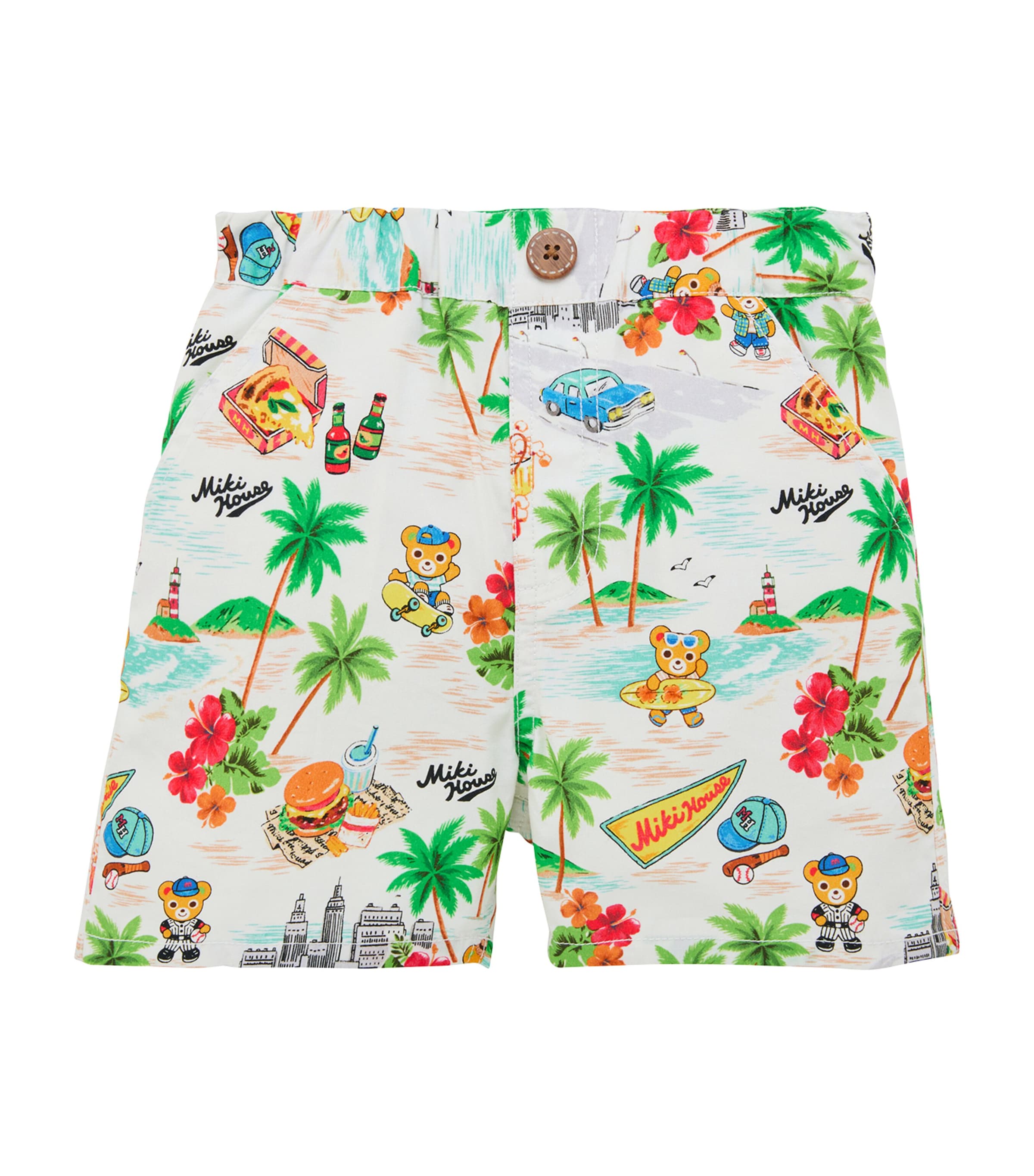 Miki House Cotton-Blend Tropical Pucchi Shorts (2-4 Years) Image 1