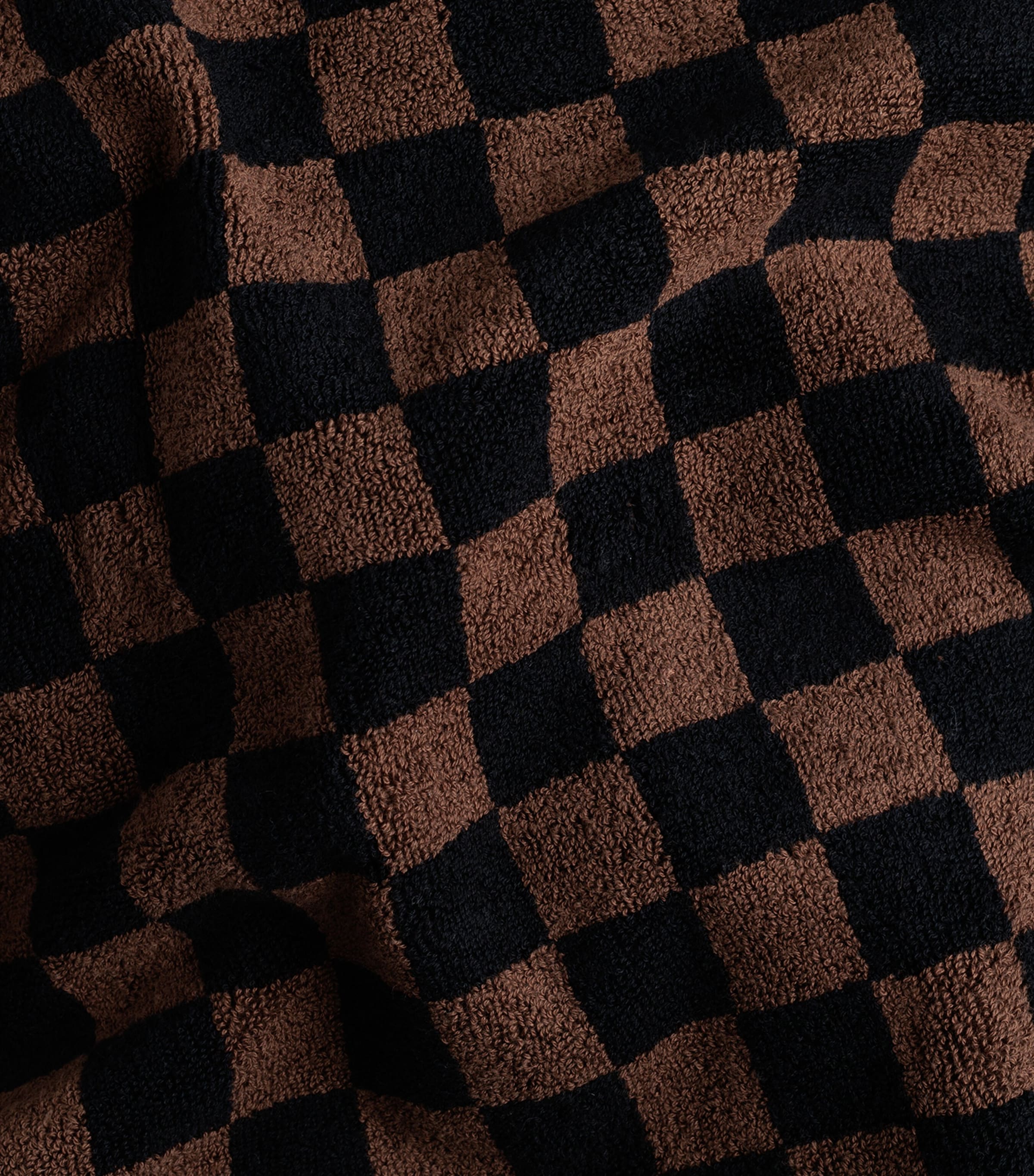 Check Roman Beach Towel (90cm x 170cm) TABAC / NOIR Image 5