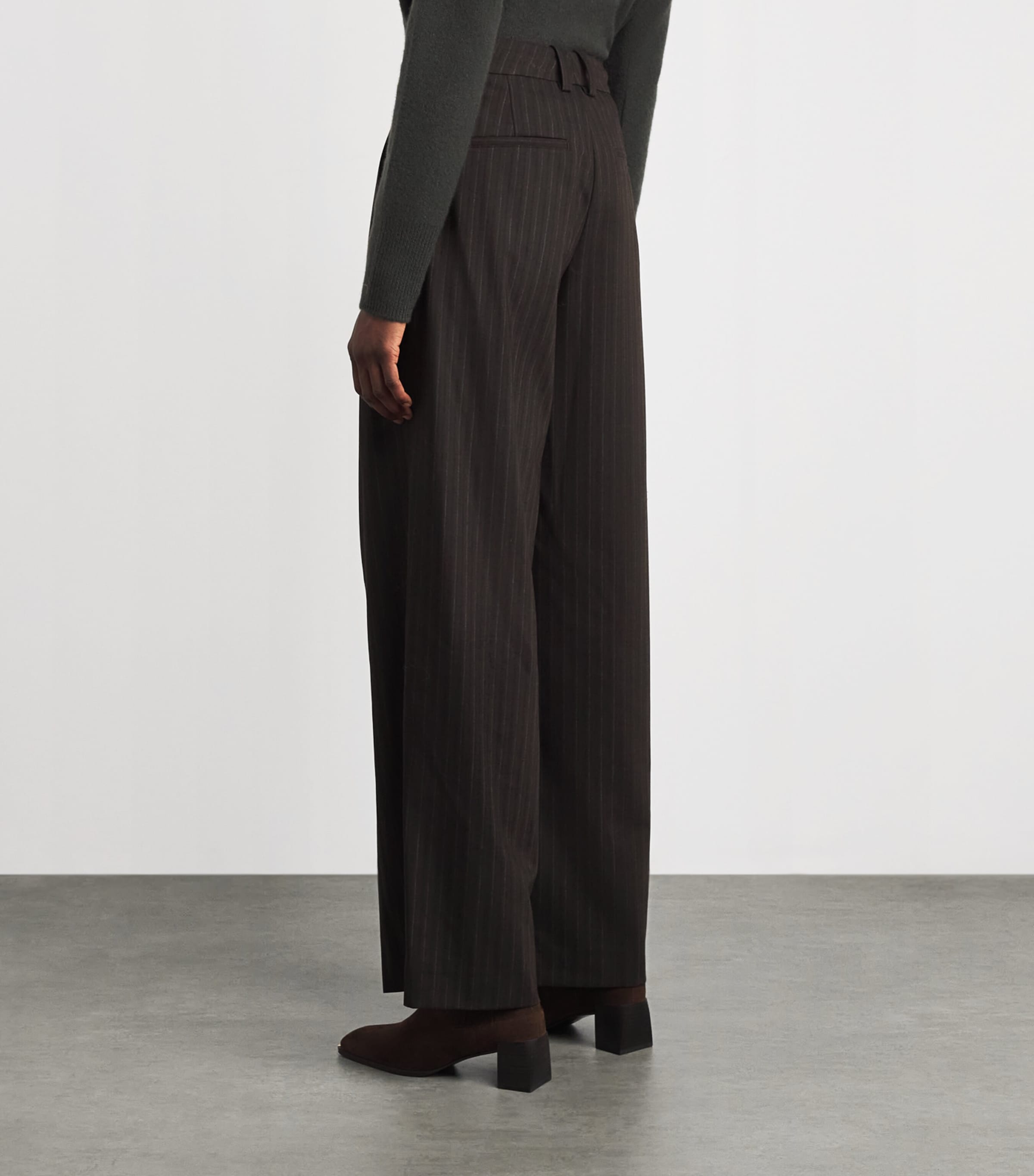 Vince Womens Stripe Tailored Trousers Cinderwd Stripe Image 4