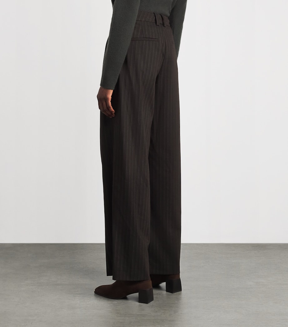 Vince Womens Stripe Tailored Trousers Cinderwd Stripe Image 4