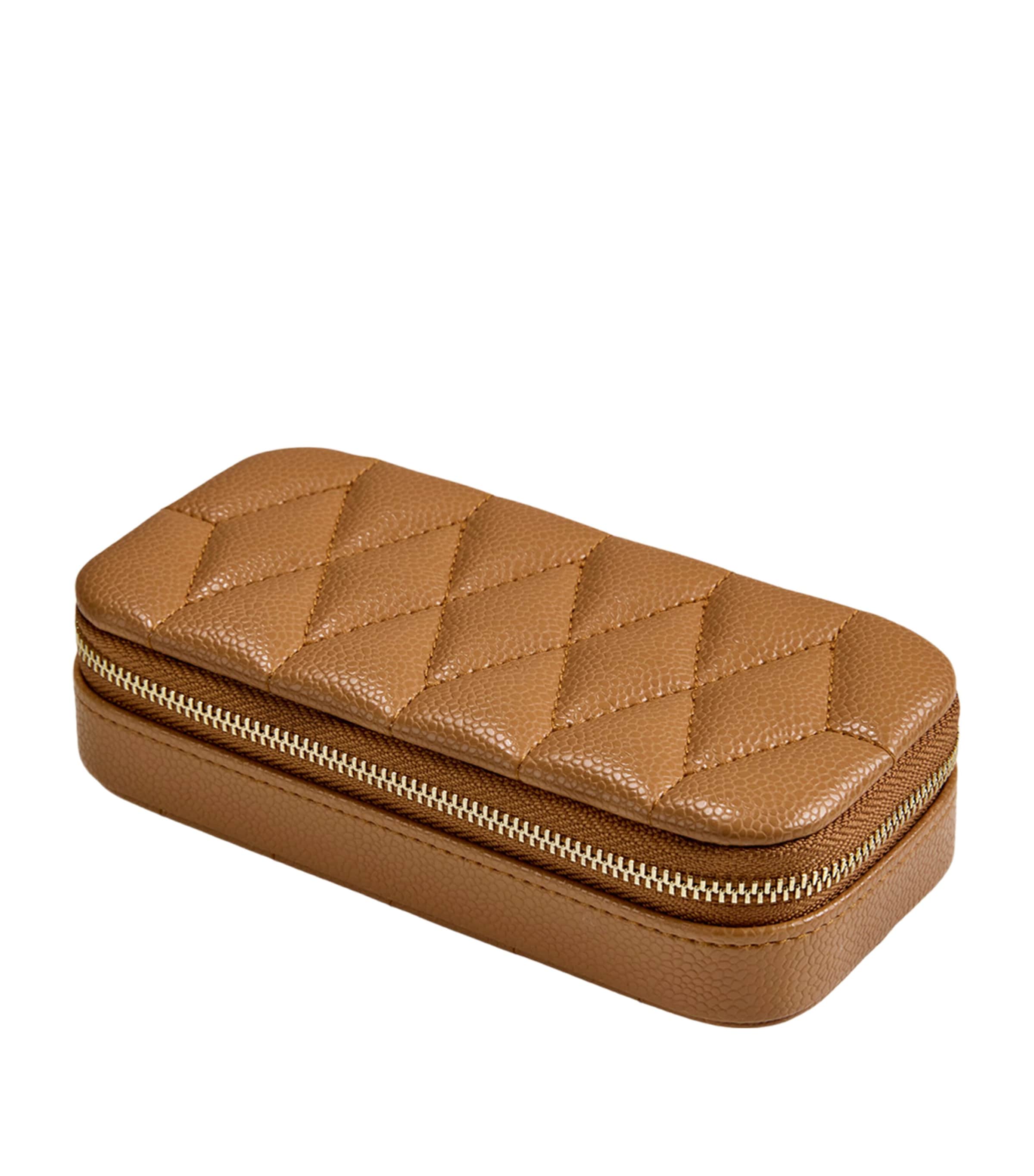 WOLF Medium Lauren Jewellery Box Caramel Image 7