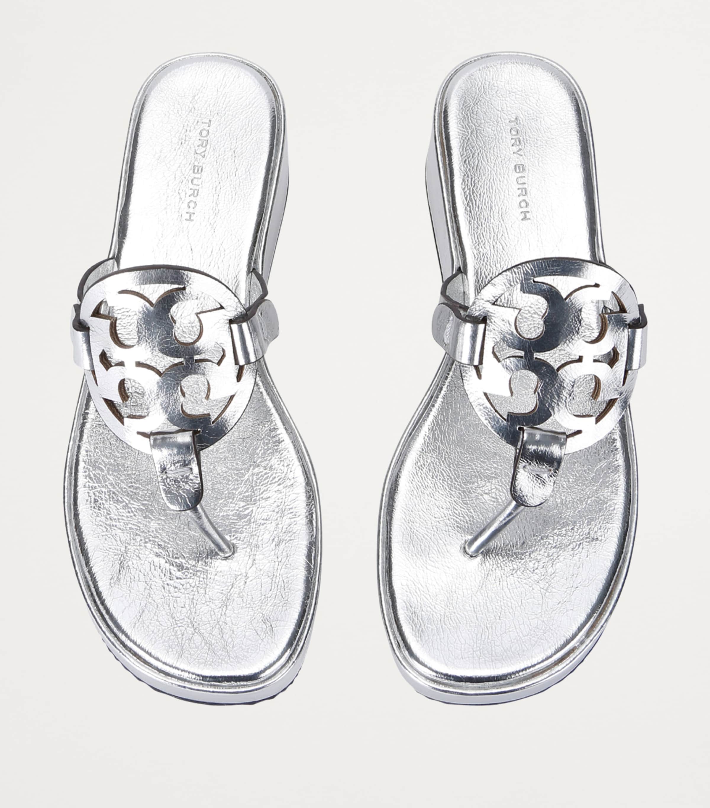 Miller Wedge Sandals 25 SILVER Image 4