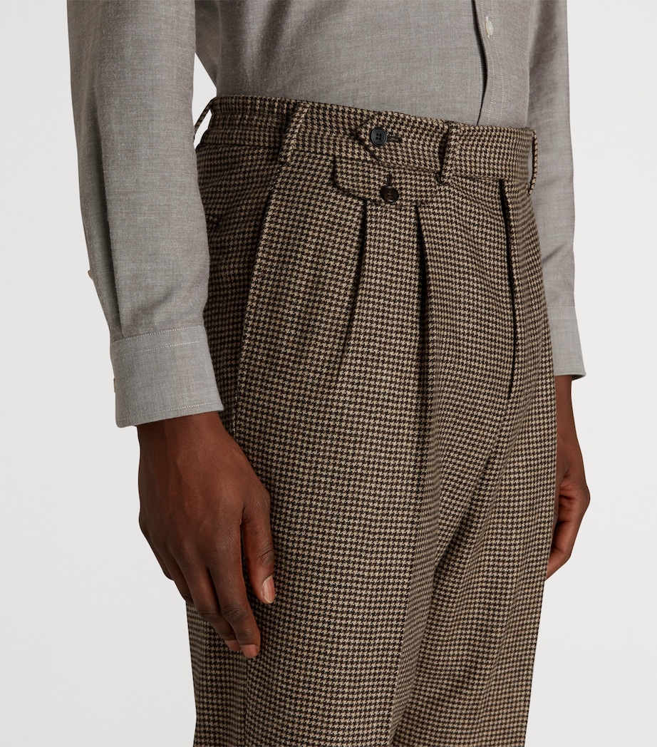 Cashmere Houndstooth Trousers 201BROWN Image 5