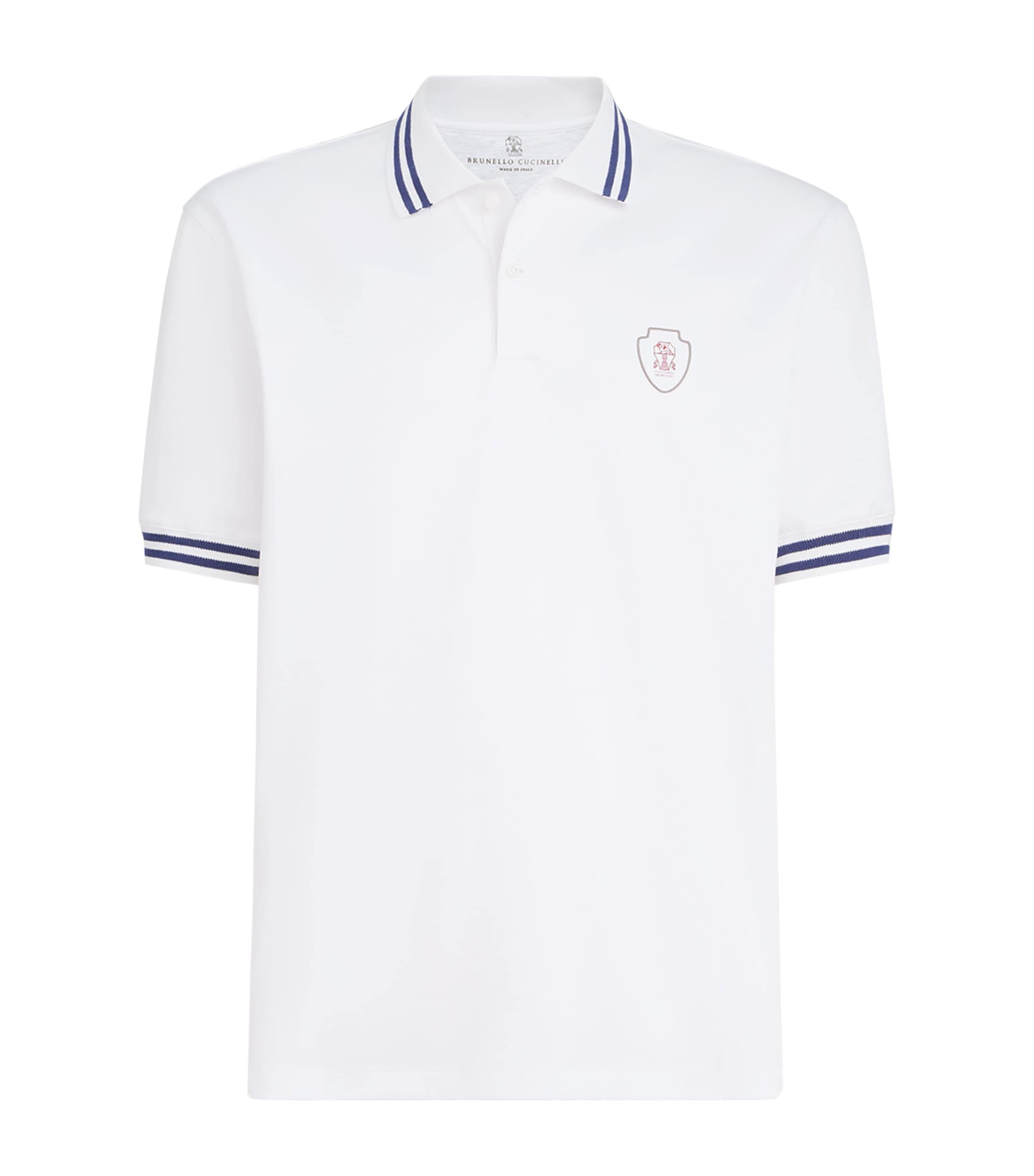 Brunello Cucinelli Mens Cotton Logo Polo Shirt Image 1