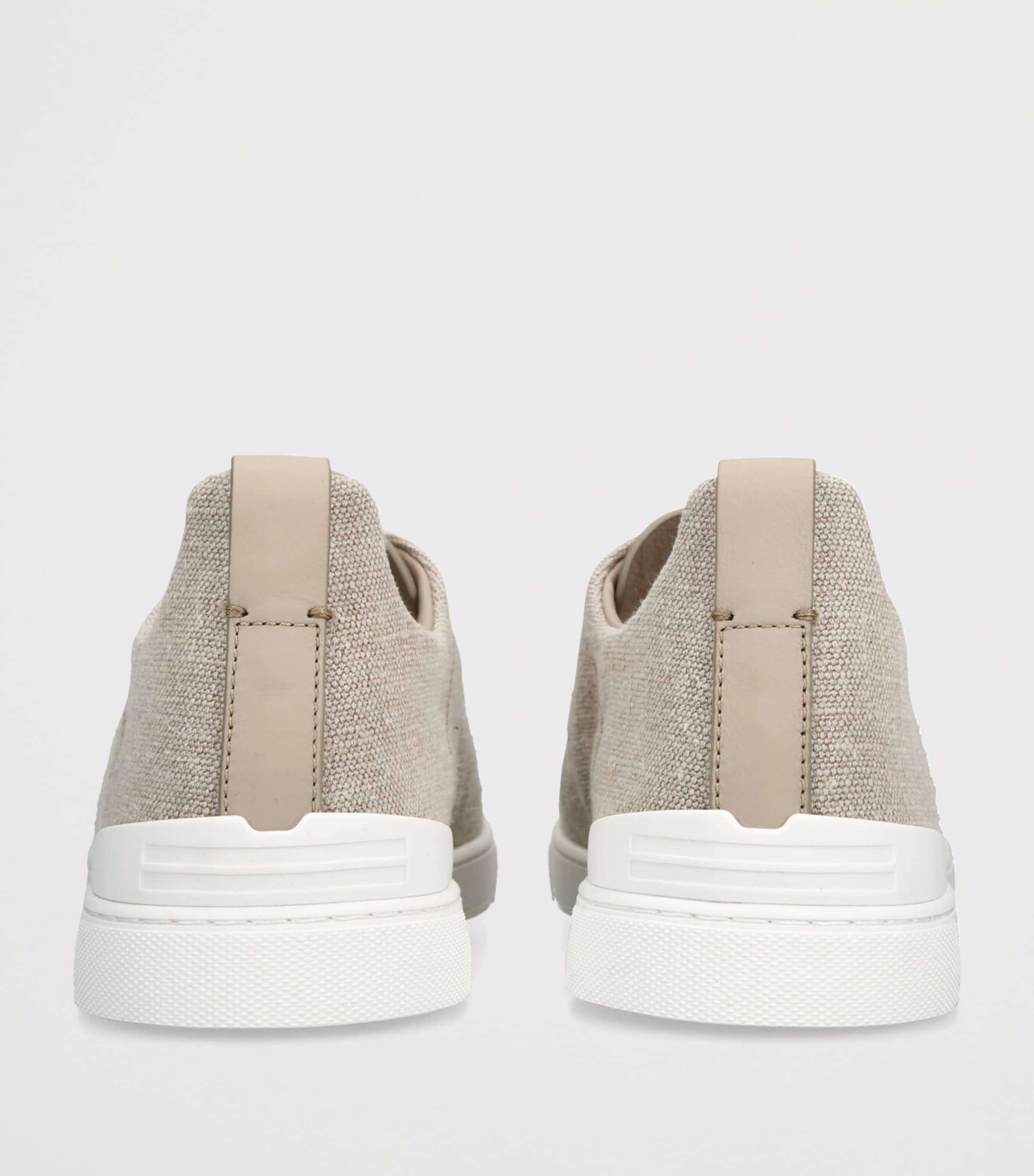 Zegna Cotton-linen Triple Stitch Sneakers In Grey