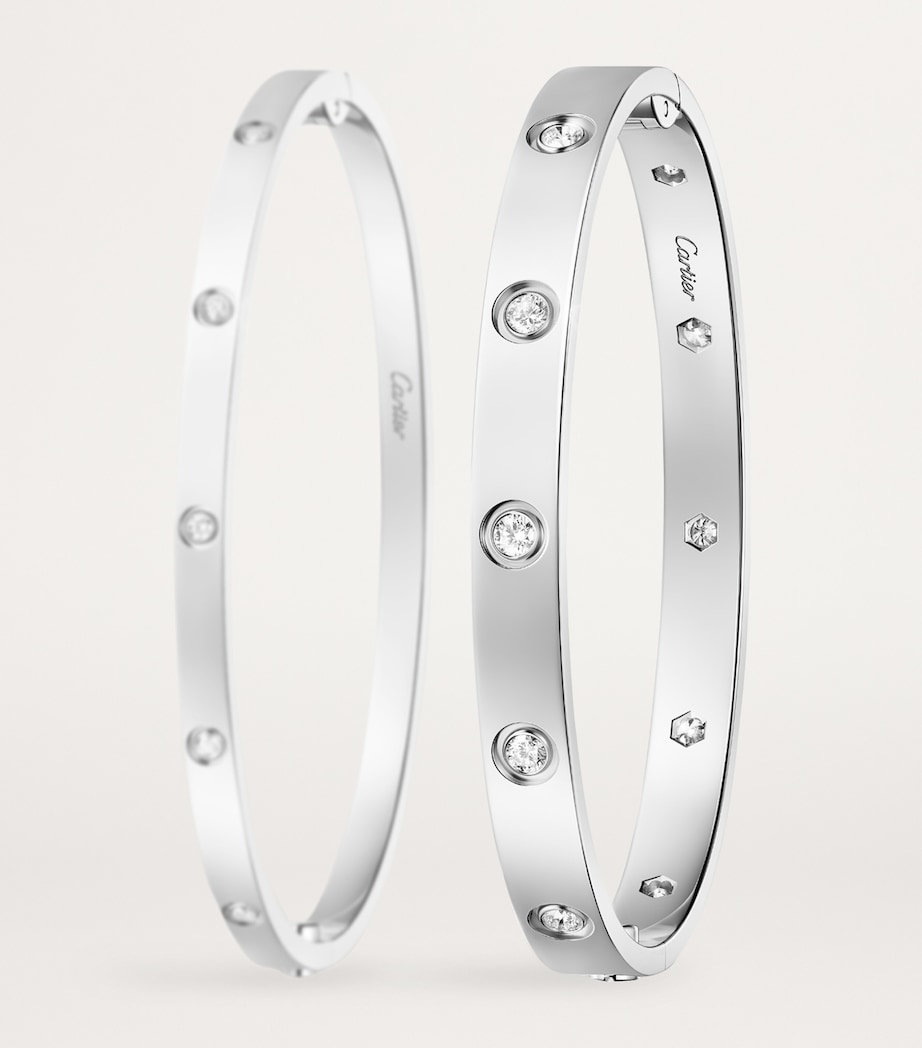 White Gold and Diamond LOVE Bangle WHITE GOLD Image 5