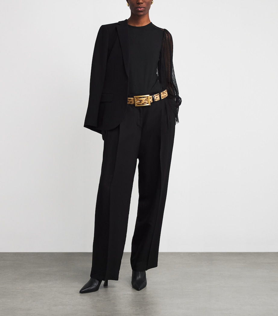 Tulle-Sleeve Layering Blouse BLACK Image 2