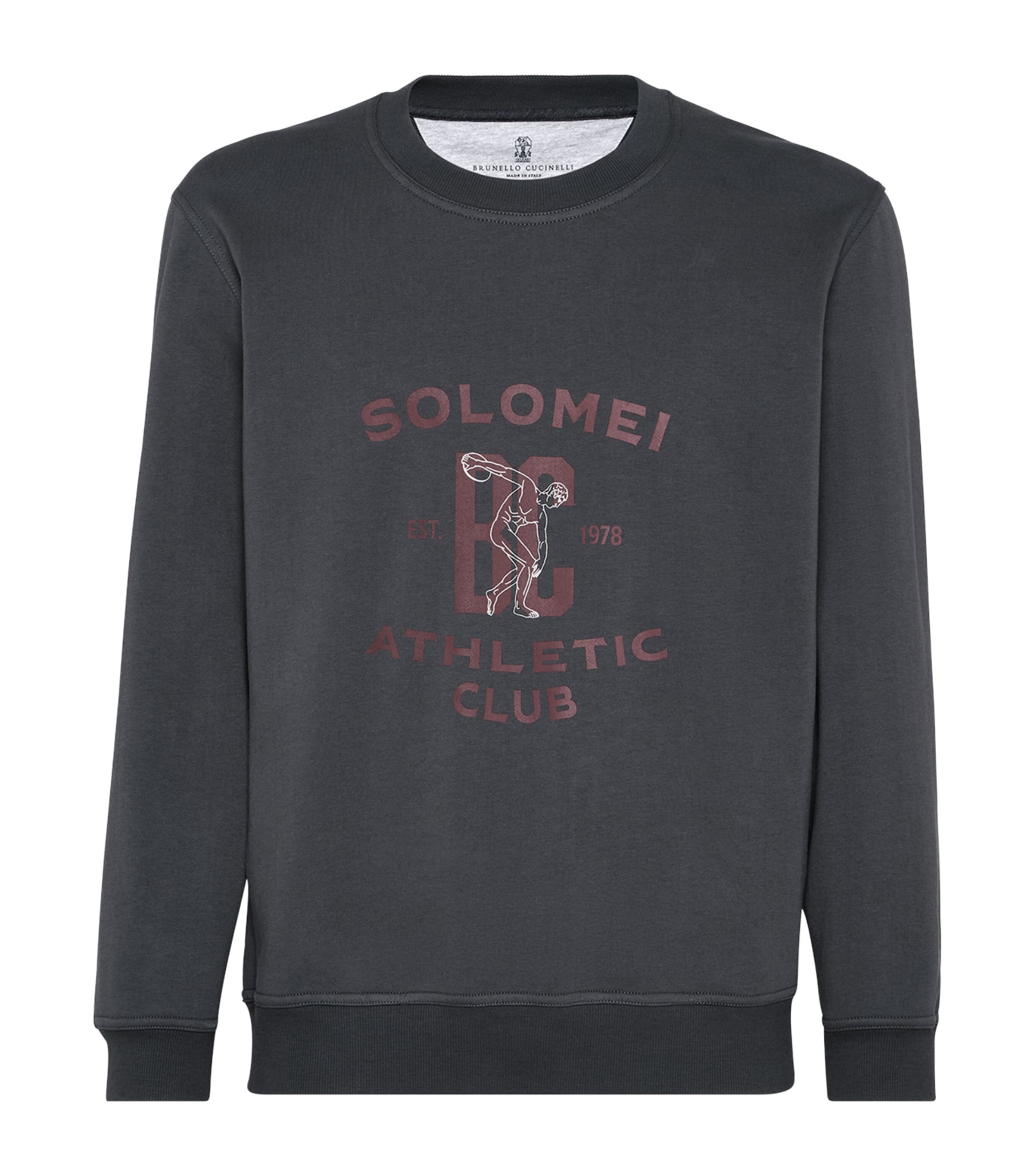 Brunello Cucinelli Solomei Athletic-club Print Sweatshirt In Black