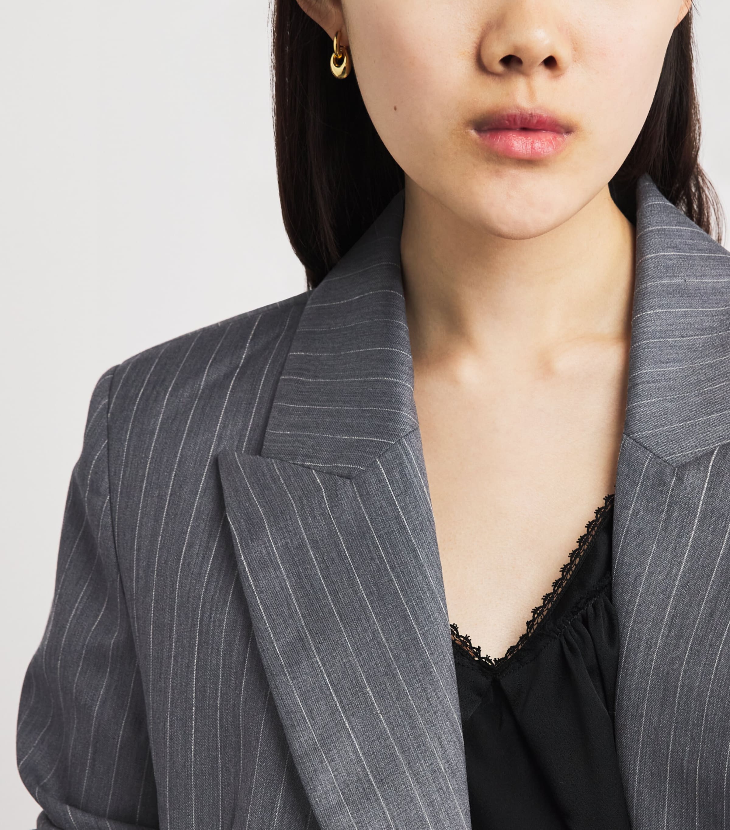 ANINE BING Womens Wool Pinstripe Tiphaine Blazer Image 3