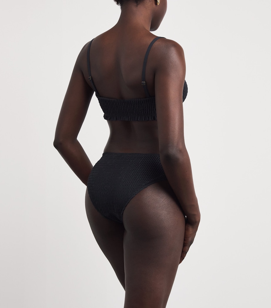 Smocked Marseille Bikini Top NOIR Image 3