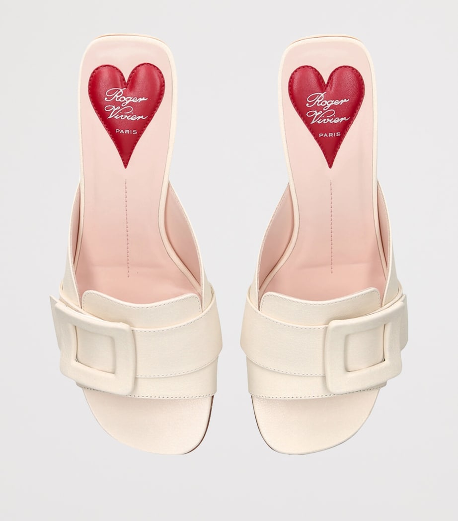 Leather Viv’ Canard Heeled Mules 55 CREAM Image 4