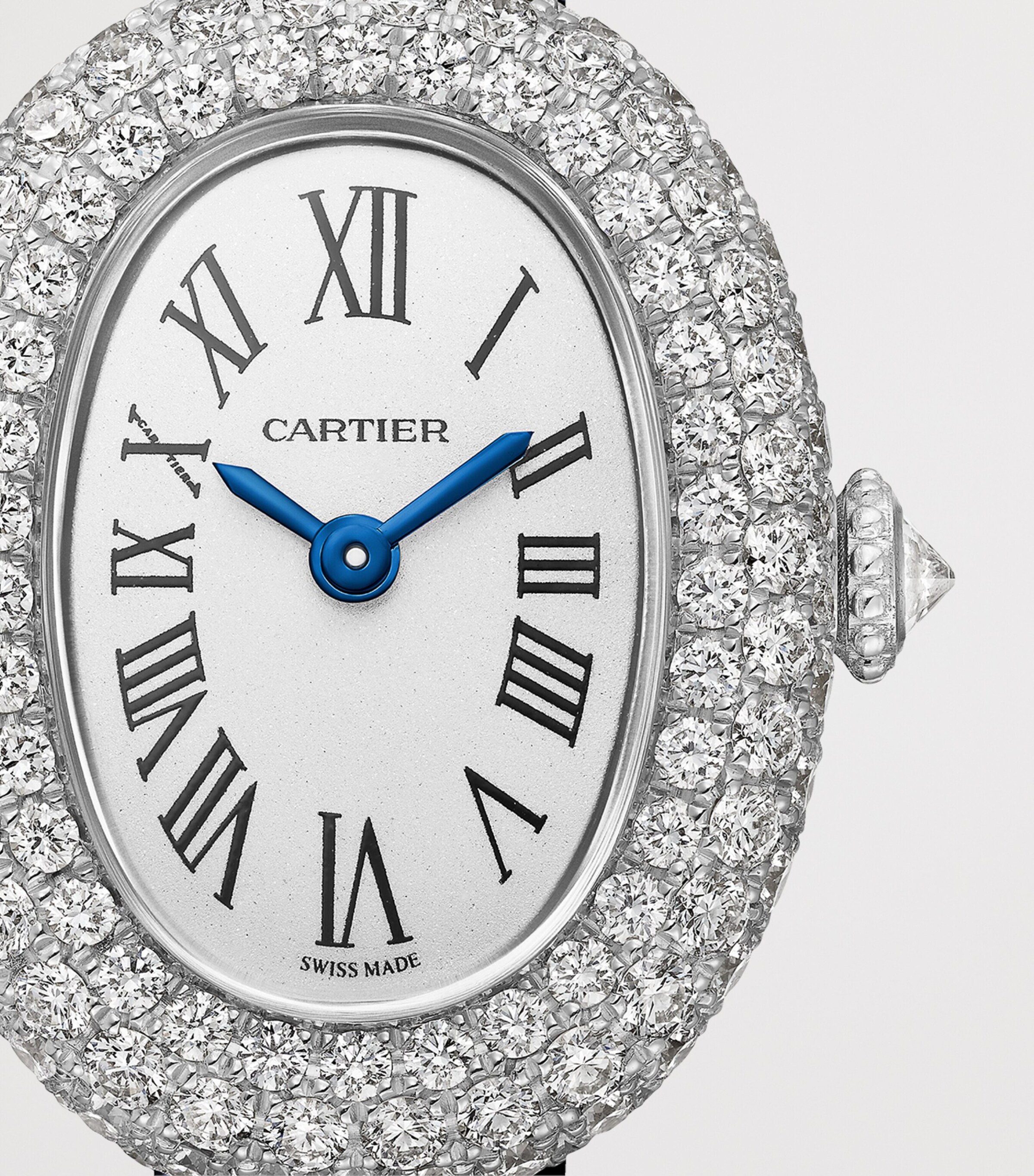 Cartier Mini White Gold and Diamond Baignoire de Cartier Watch 18.7mm Silvered Image 6