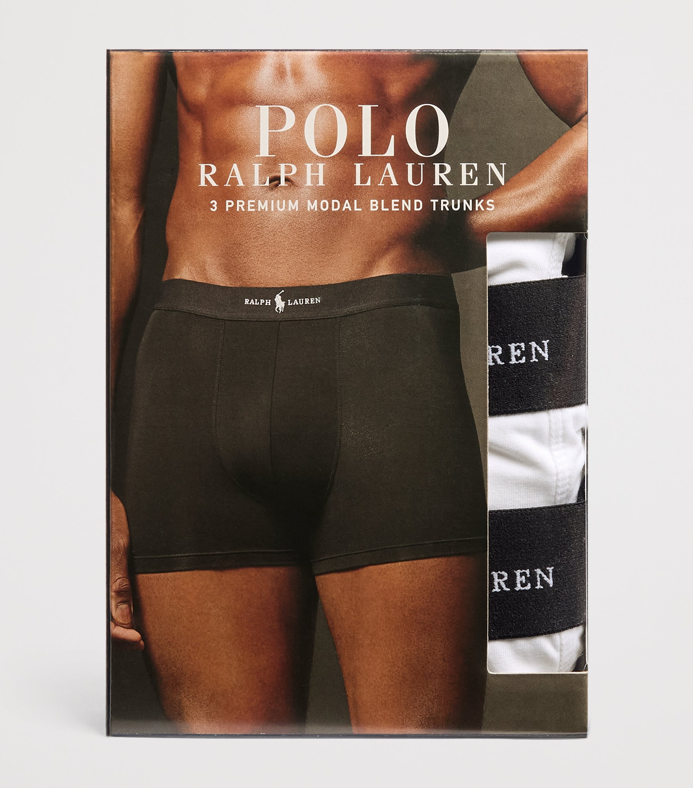 Polo Ralph Lauren Mens Premium Modal-Blend Trunks (Pack of 3) White Image 4