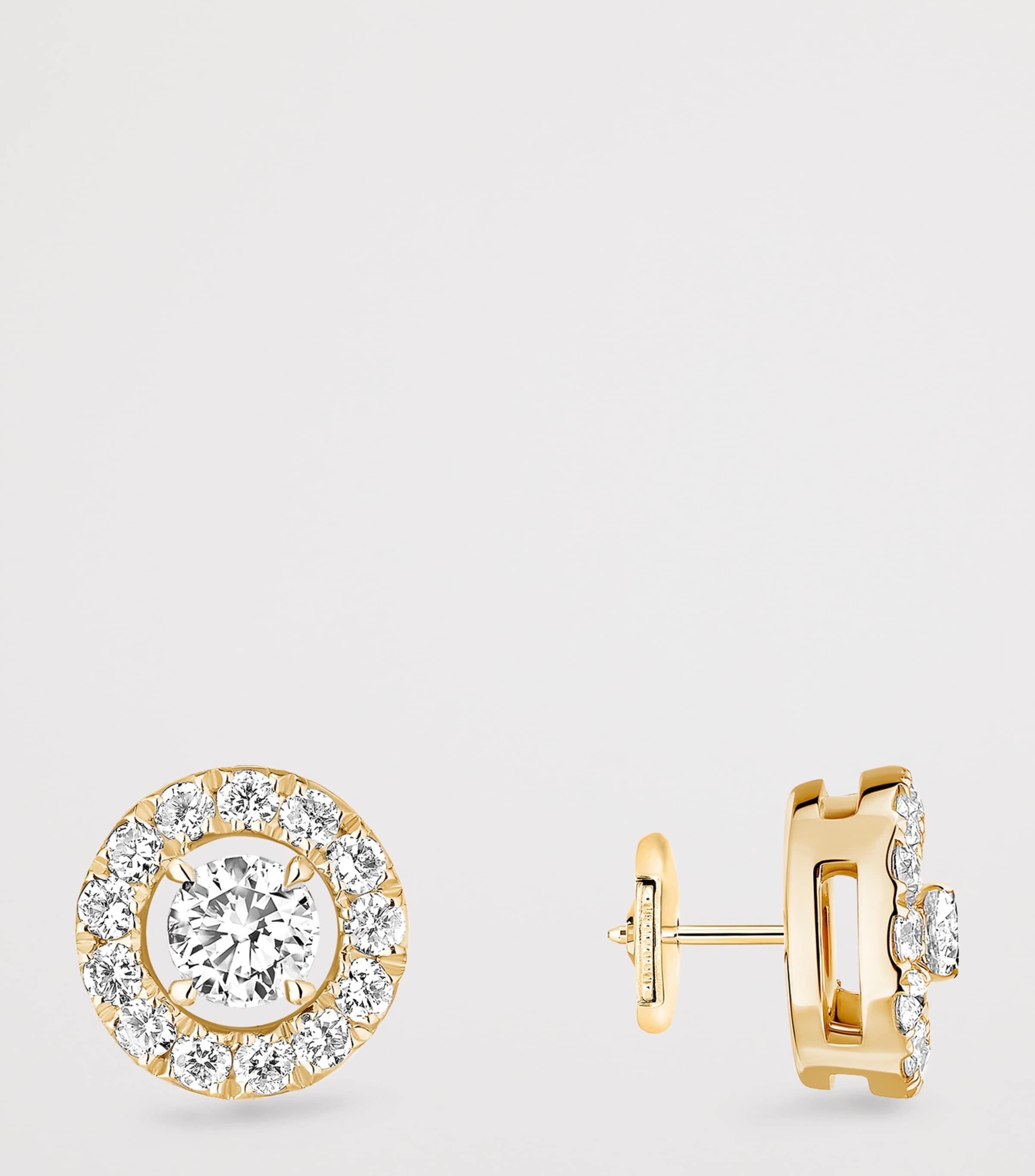 Messika Joy Yellow Gold and Diamond Stud Earrings Yellow Gold Image 3
