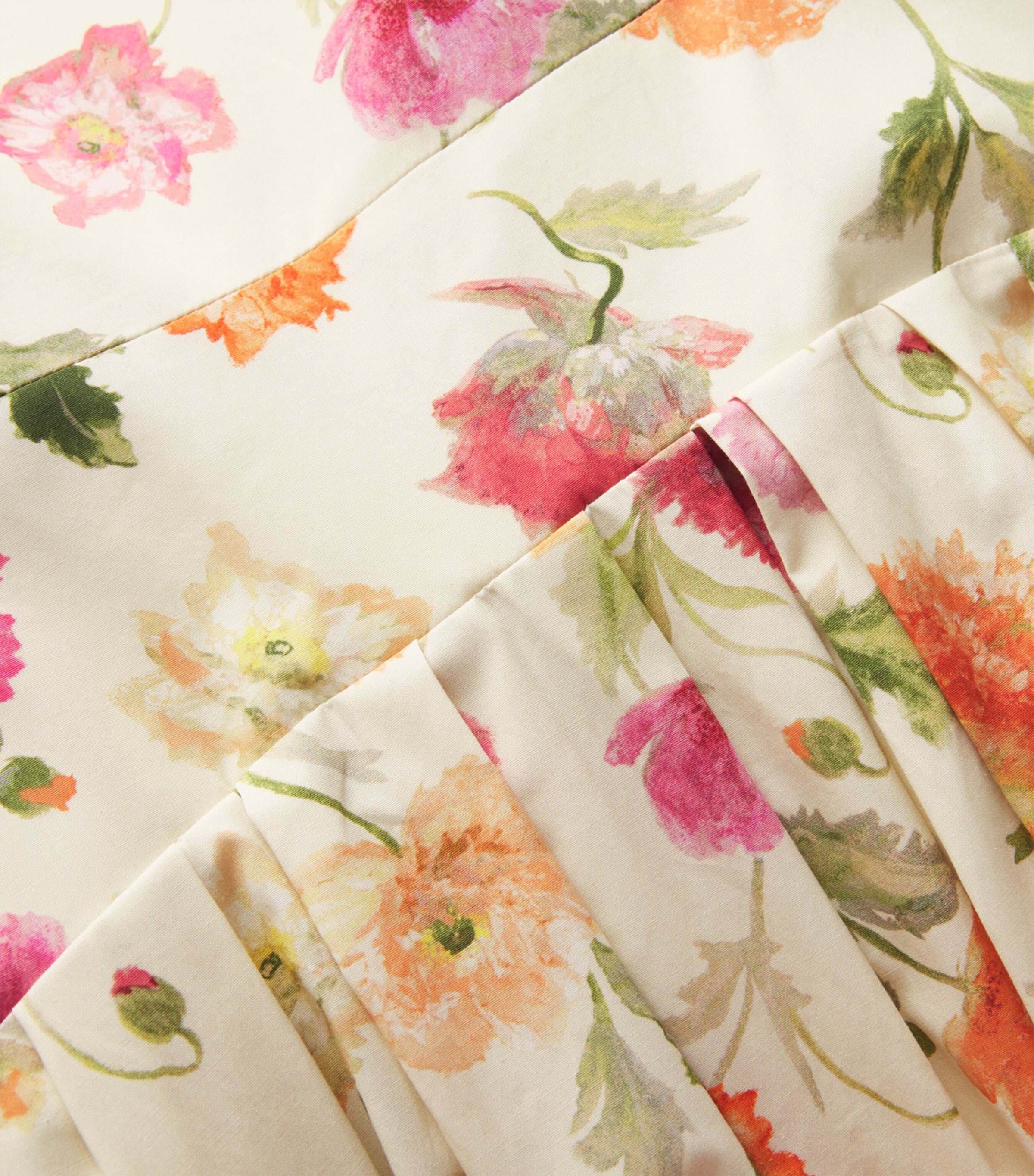 Poppy Print Dropped-Waist Midi Dress 264 ALMOND MULTI Image 5