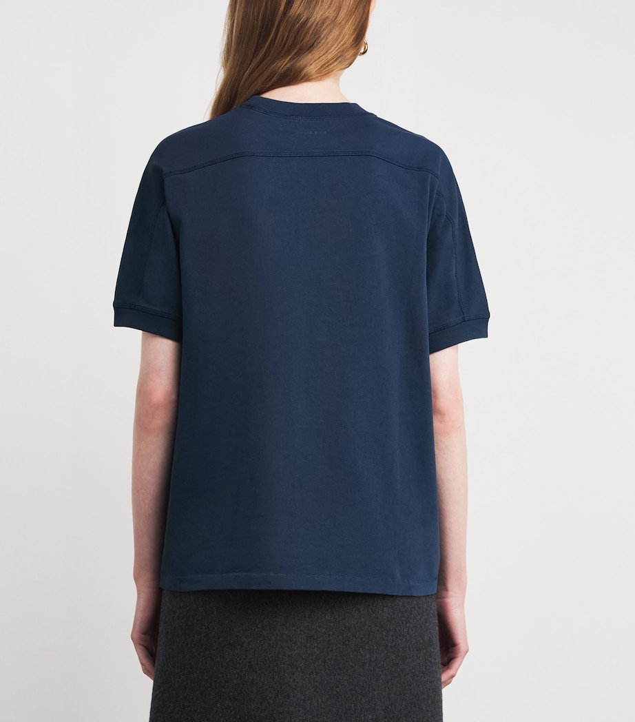 Cotton Monogram T-Shirt DARK BLUE Image 4