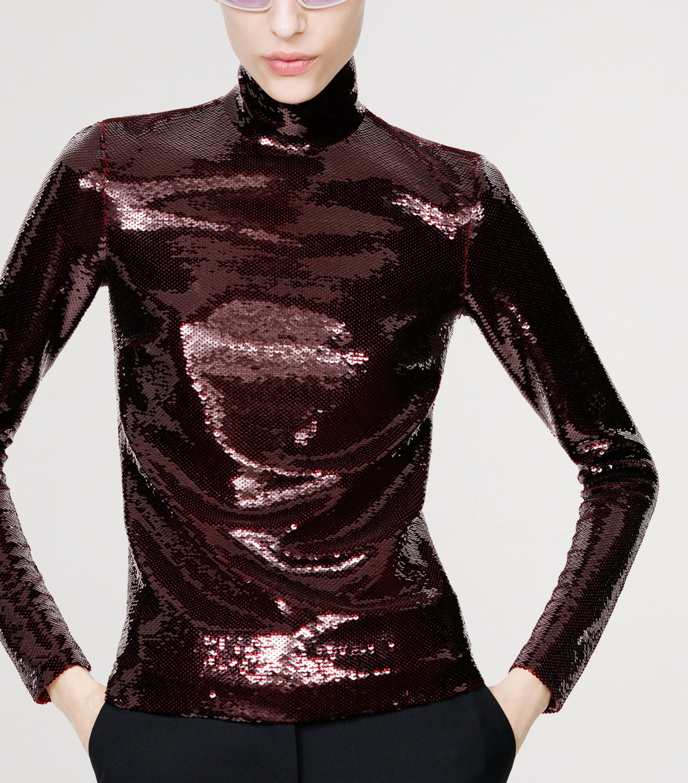 TOM FORD Womens Sequinned Rollneck Top Rar Image 3