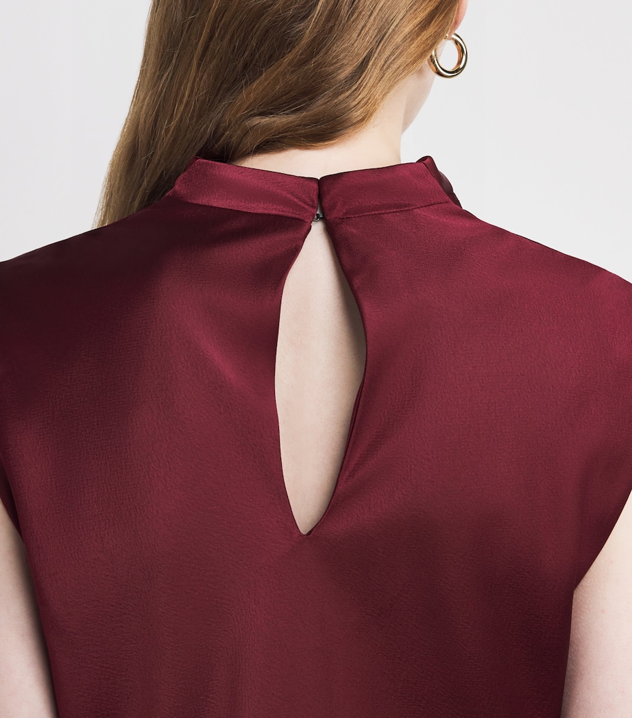 Satin Draped Maxi Dress DEEP RUBY RED Image 4