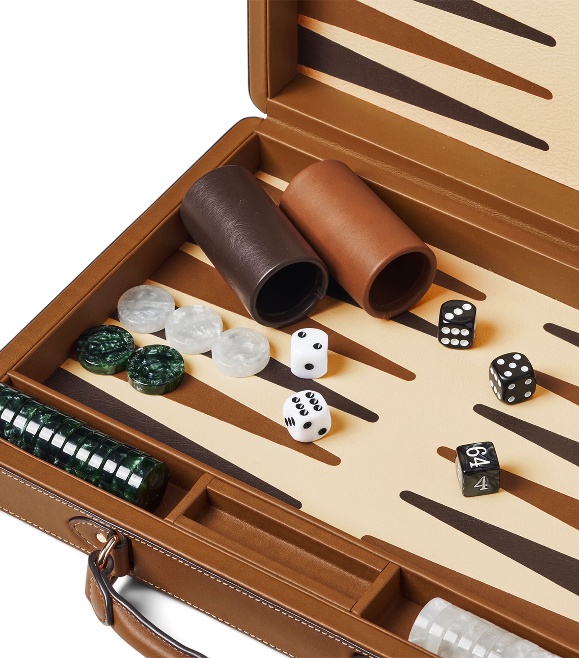 Leather and Raffia Backgammon Set NEUTRAL Image 5