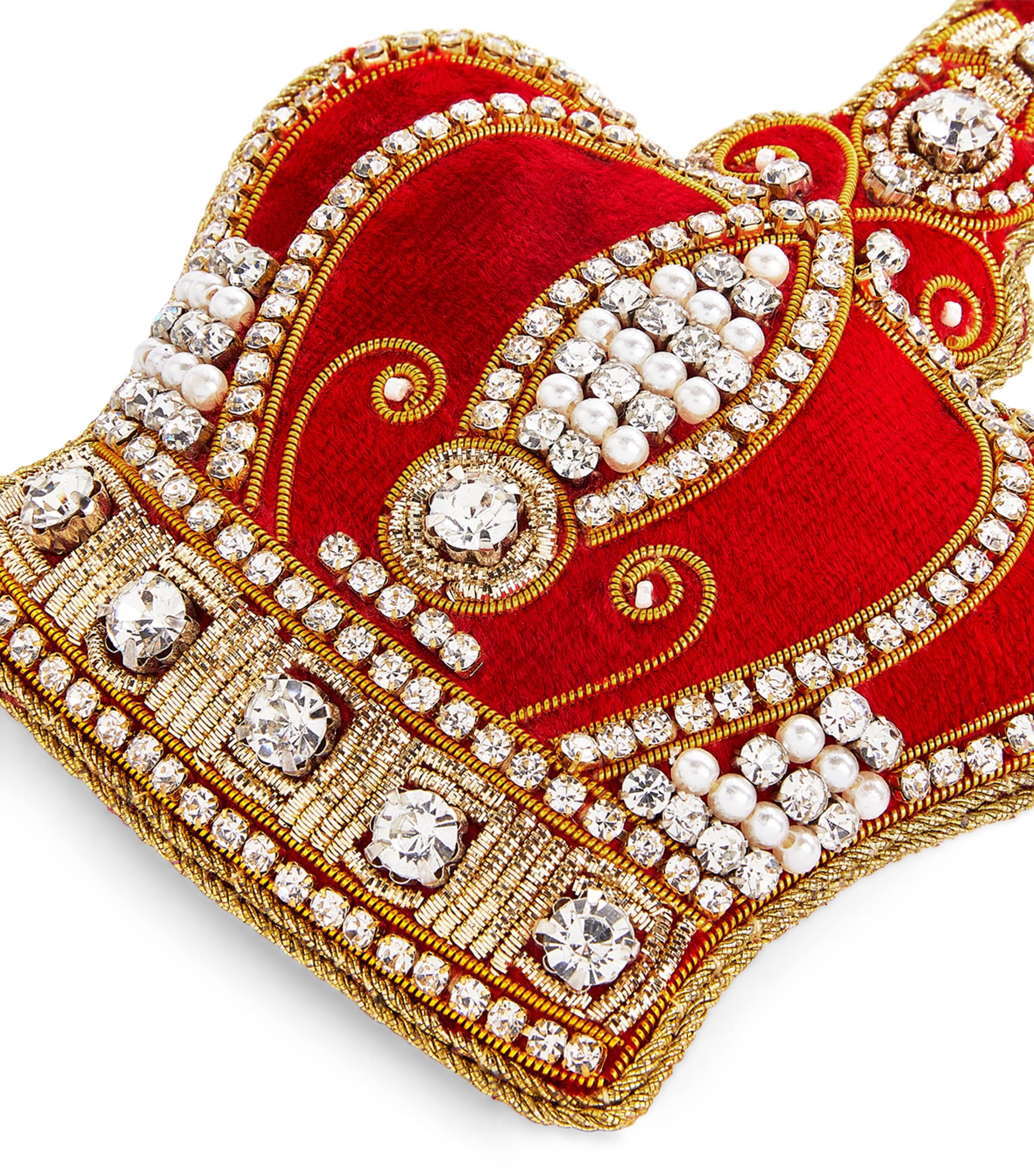 Crystal-Embellished Crown Tree Decoration RED/GOLD Image 4