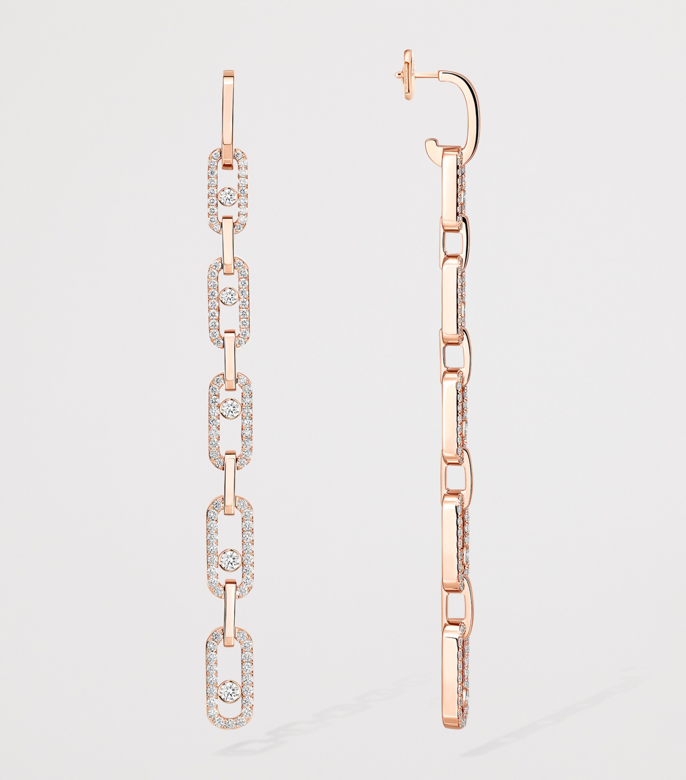 Messika Move Link Pink Gold and Diamond Earrings (1.45ct) Pink Gold Image 3