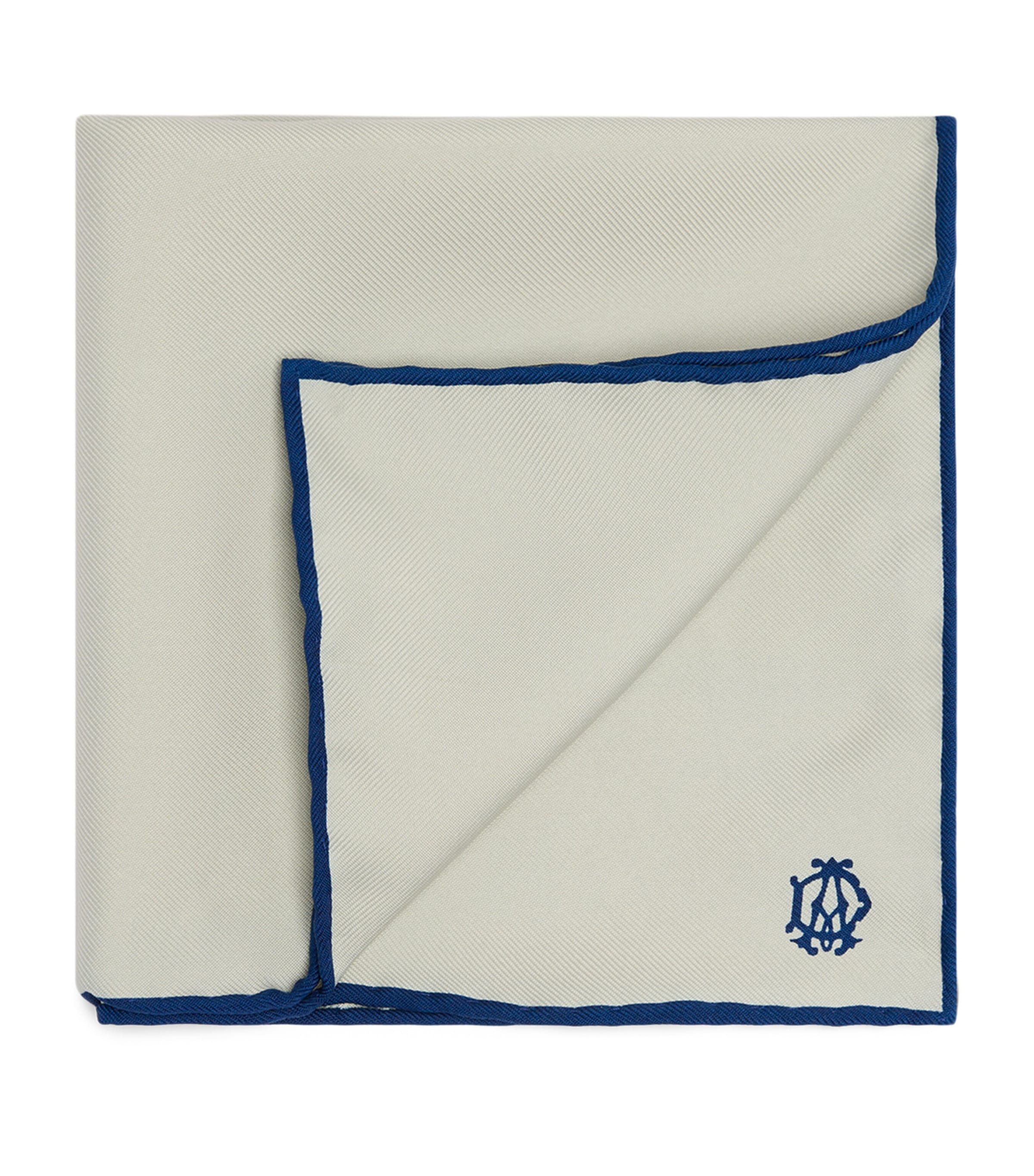 Dunhill Mulberry Silk Cypher Logo Pocket Square Grey Image 1