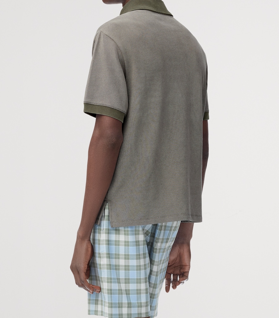 Cotton Anagram Polo Shirt KHAKI GREEN Image 4