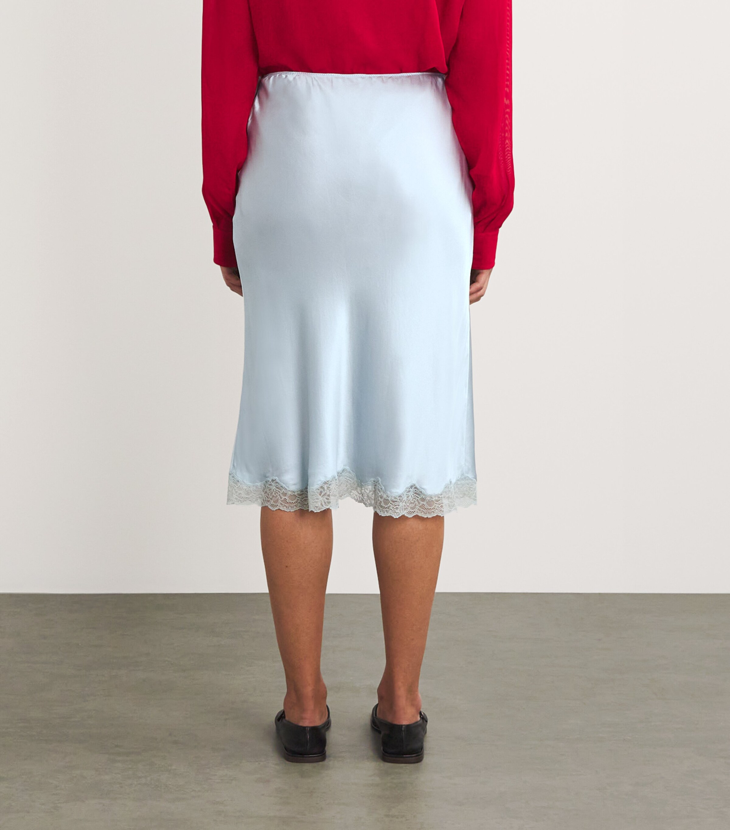 【TheRow】IRENE MIDI SIRT IN SILK SATIN Irene silk midi skirt in pink - The Row | Mytheresa