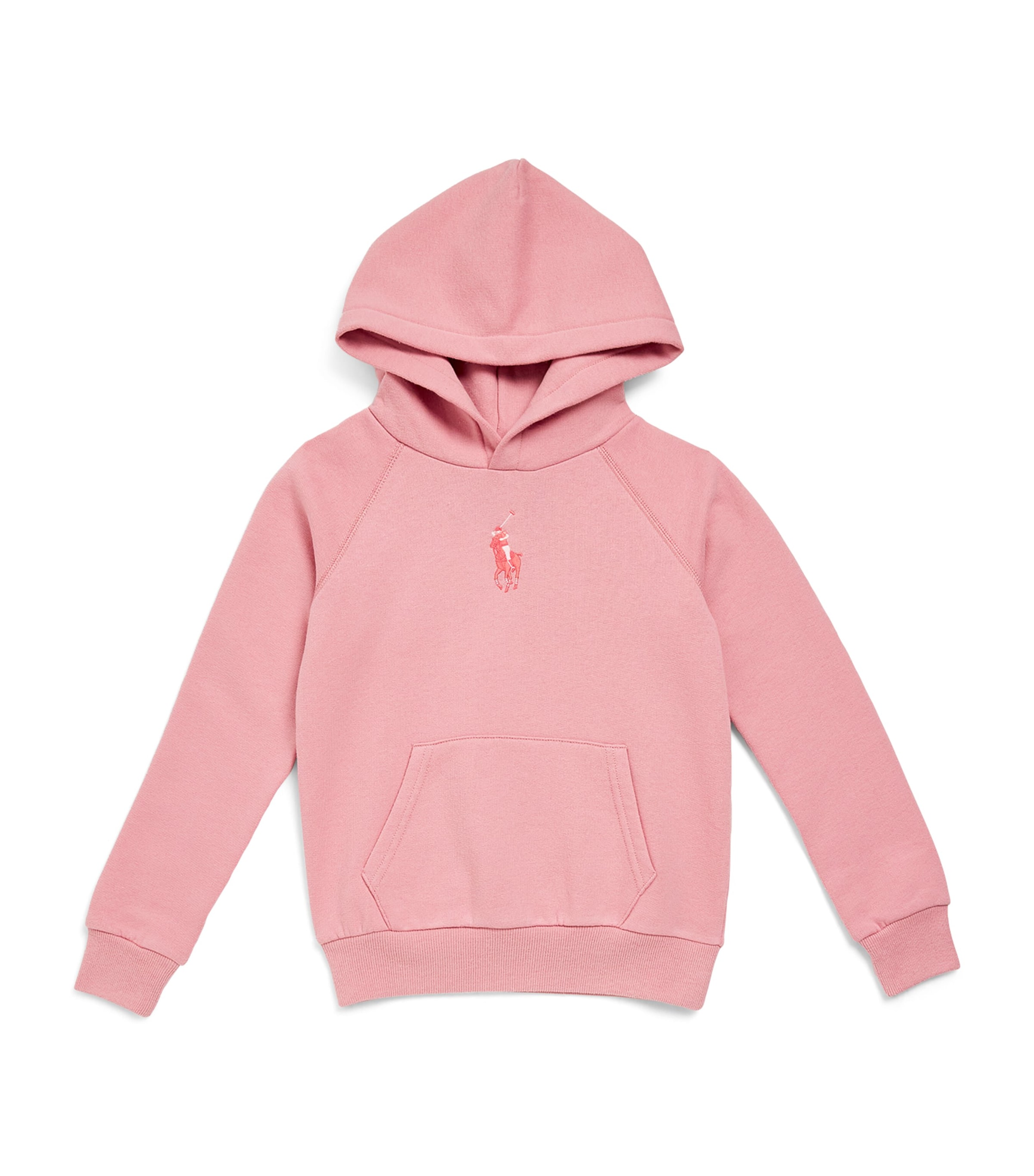 Ralph Lauren Kids' Cotton-blend Polo Pony Hoodie In Pink