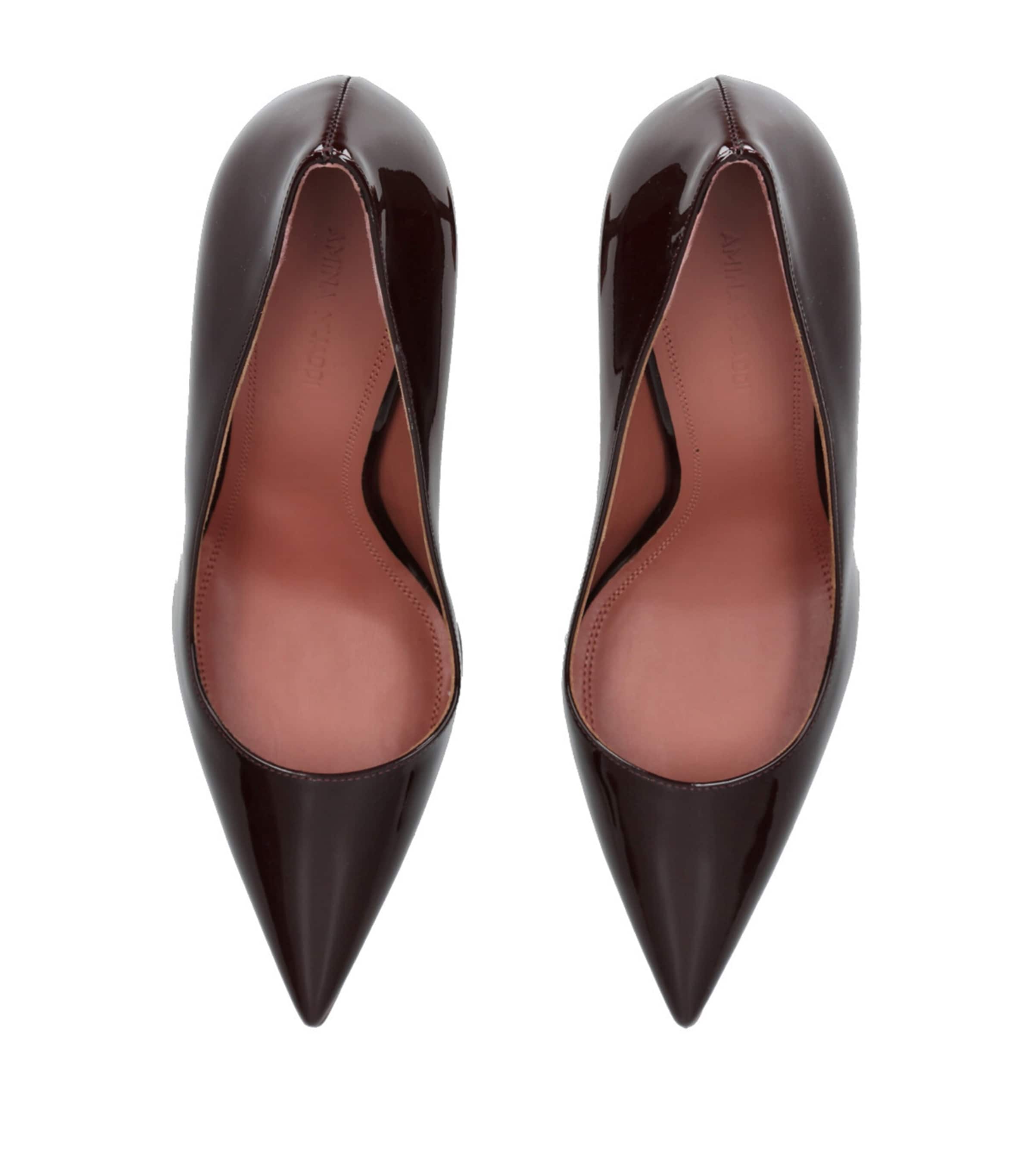 シューズ・サンダルその他 AMINA MUADDI Woman Pumps Red CHARLOTTESLING PATENTWINE Amina Muaddi - Charlotte Patent Leather Block Heel Pump, 95mm
