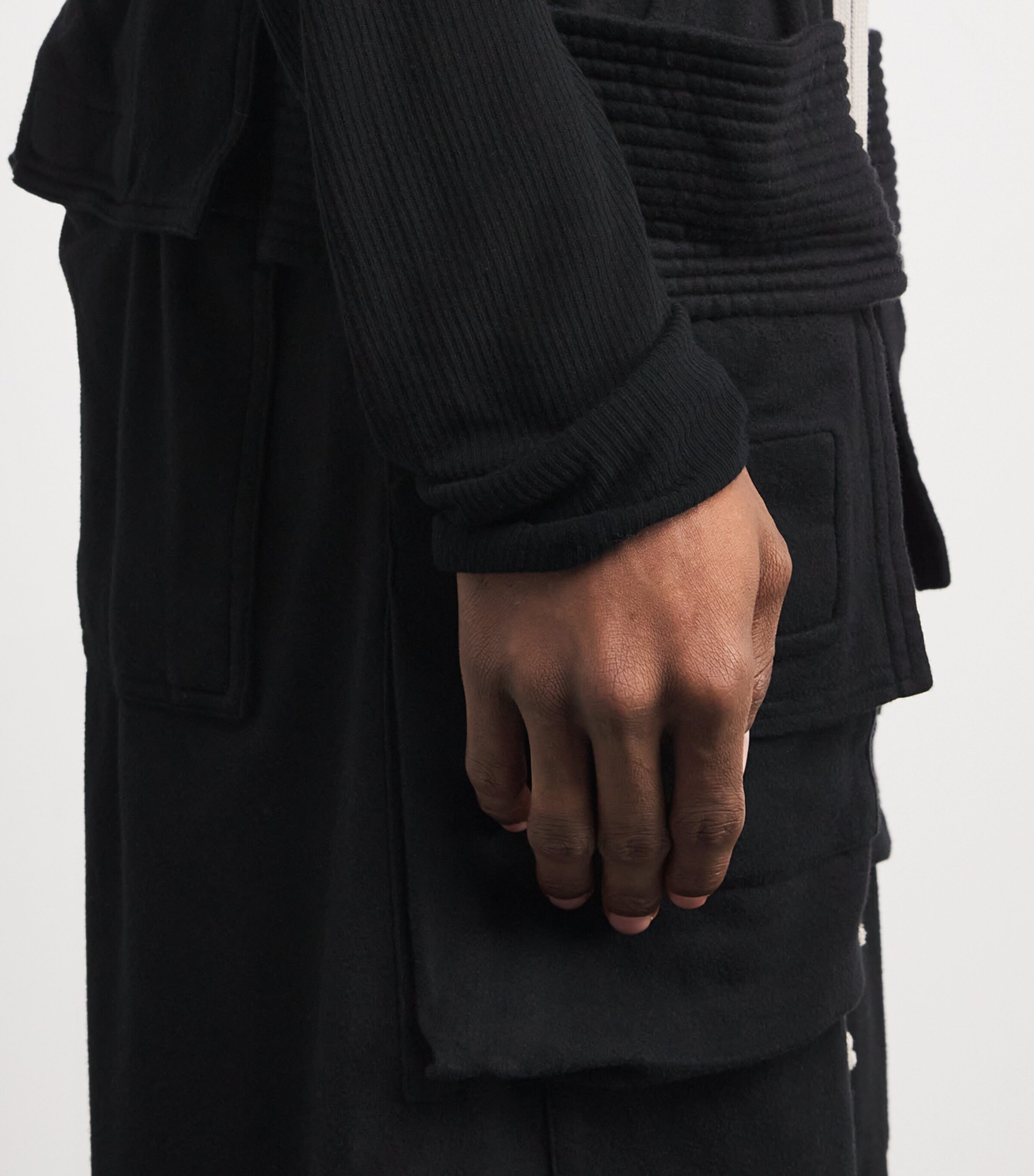 Rick Owens Mens Cotton Creatch Cargo Sweatpants Black/ Image 6