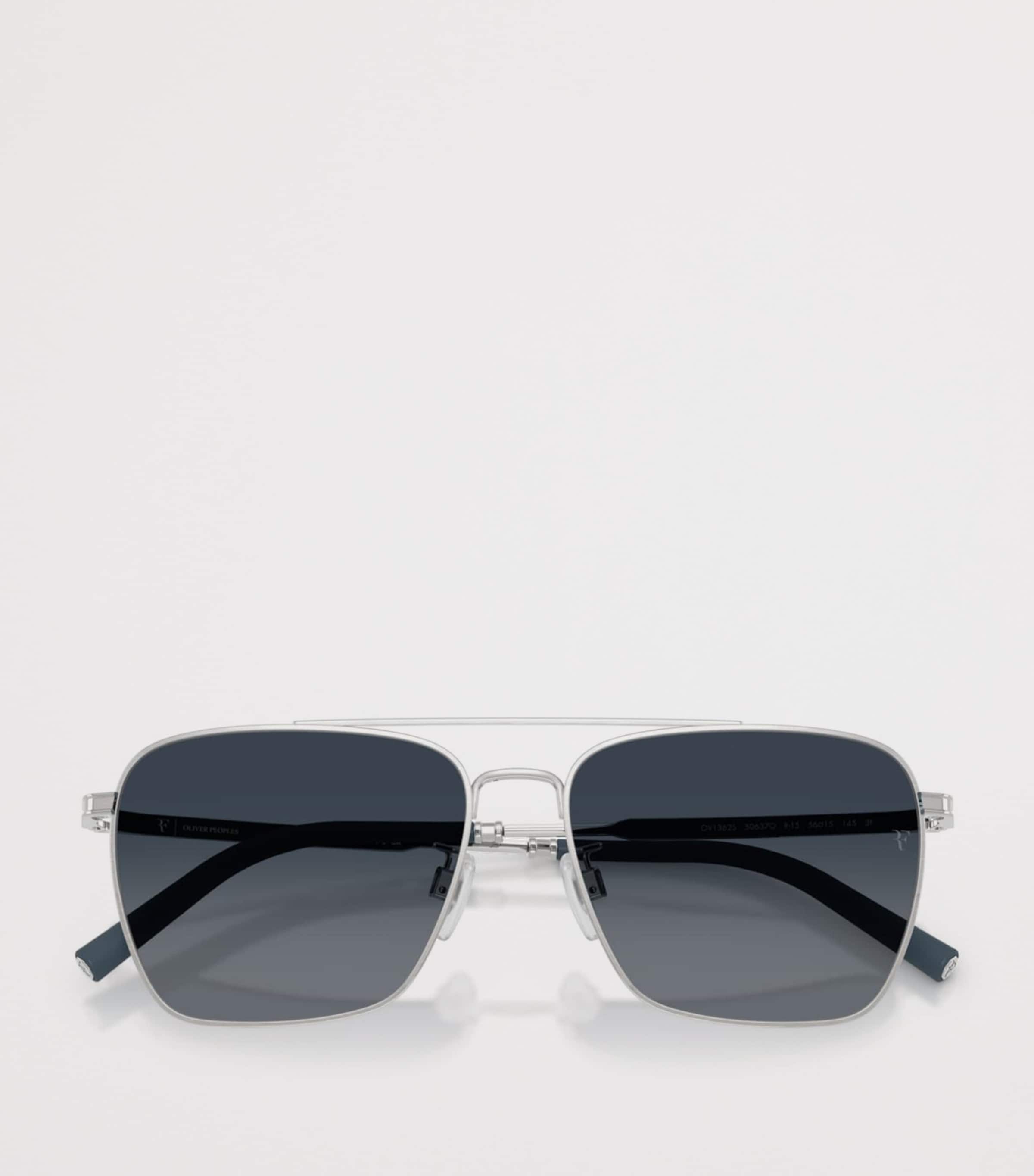 Oliver Peoples Metal R-15 Square Sunglasses Silver Image 7