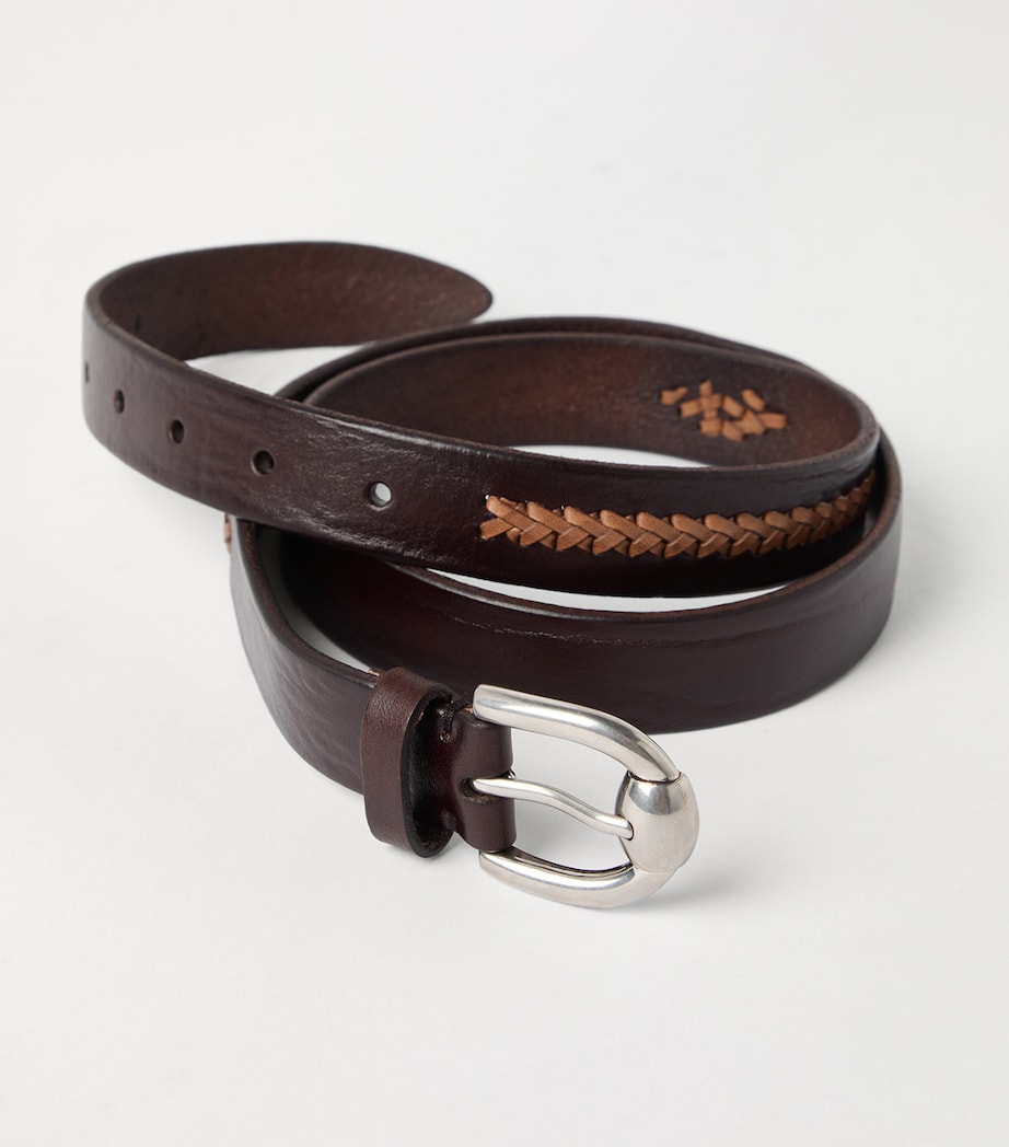 Leather Two-Tone Braided Belt CBV30 Image 3