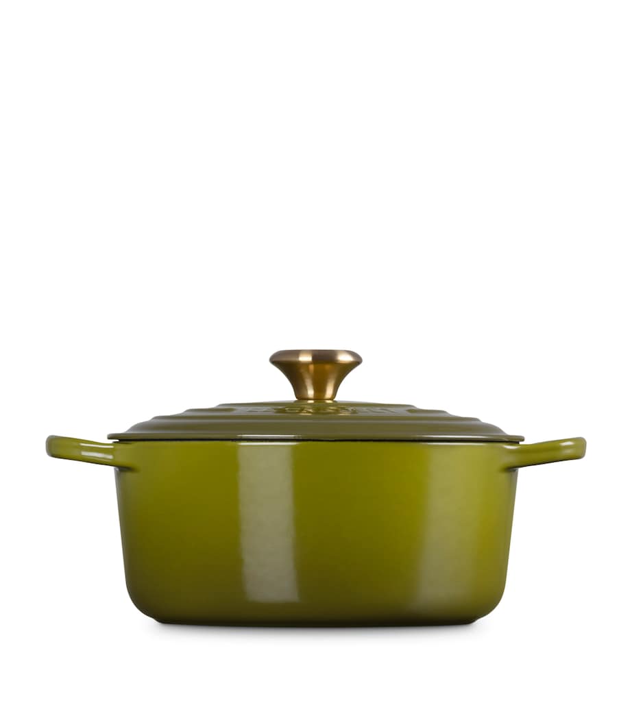 Enamelled Cast Iron Round Casserole Dish (24cm) OLIVE Image 3